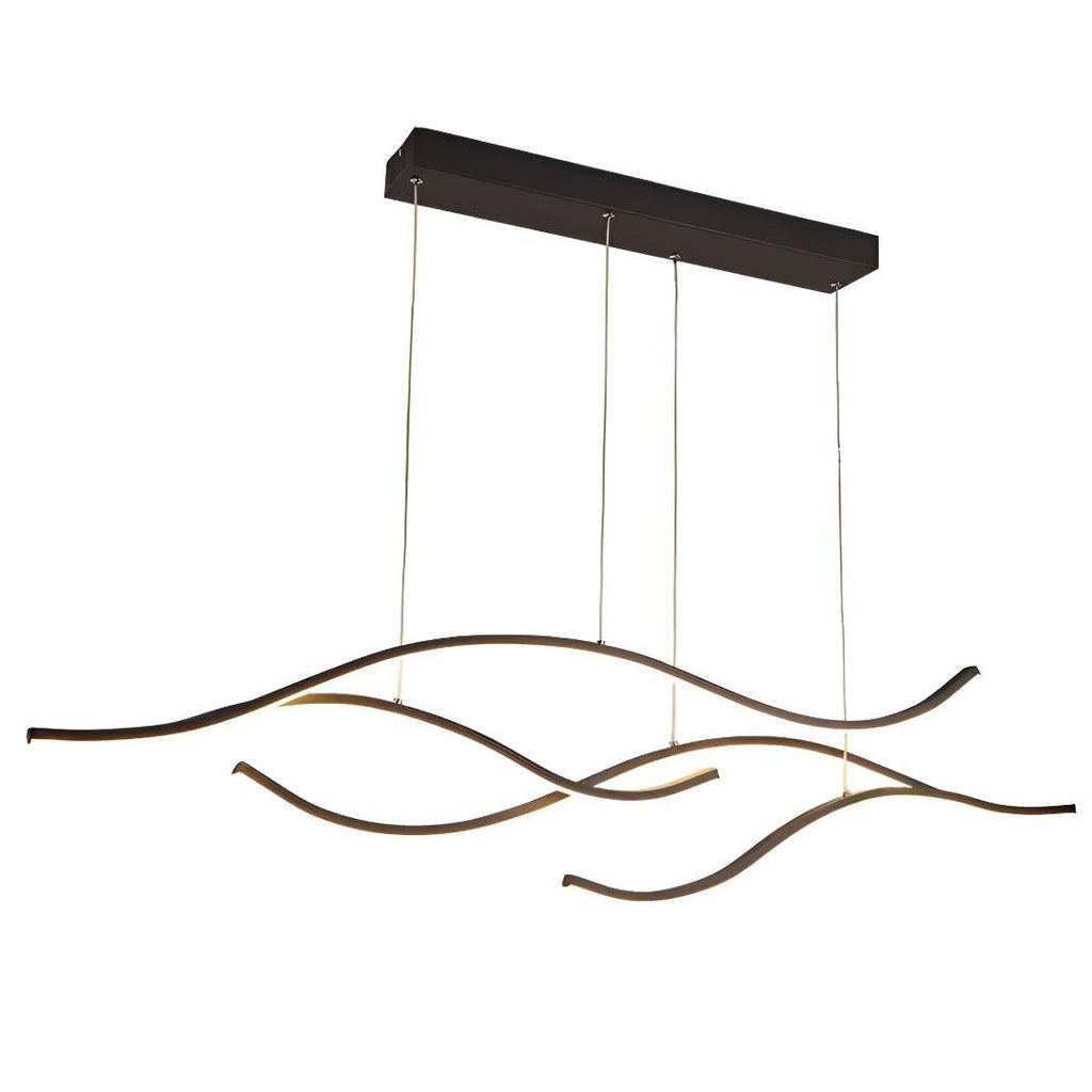 Linear Wave Styled Kitchen Island Pendant Lighting With Adjustable Suspension