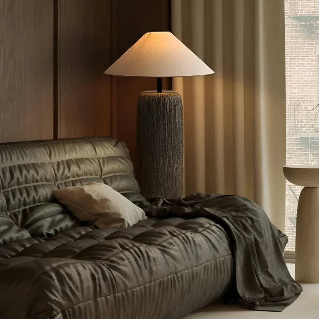 Living Room Floor Lamp With Minimalistic Sculptural Ambient Japanese Glow