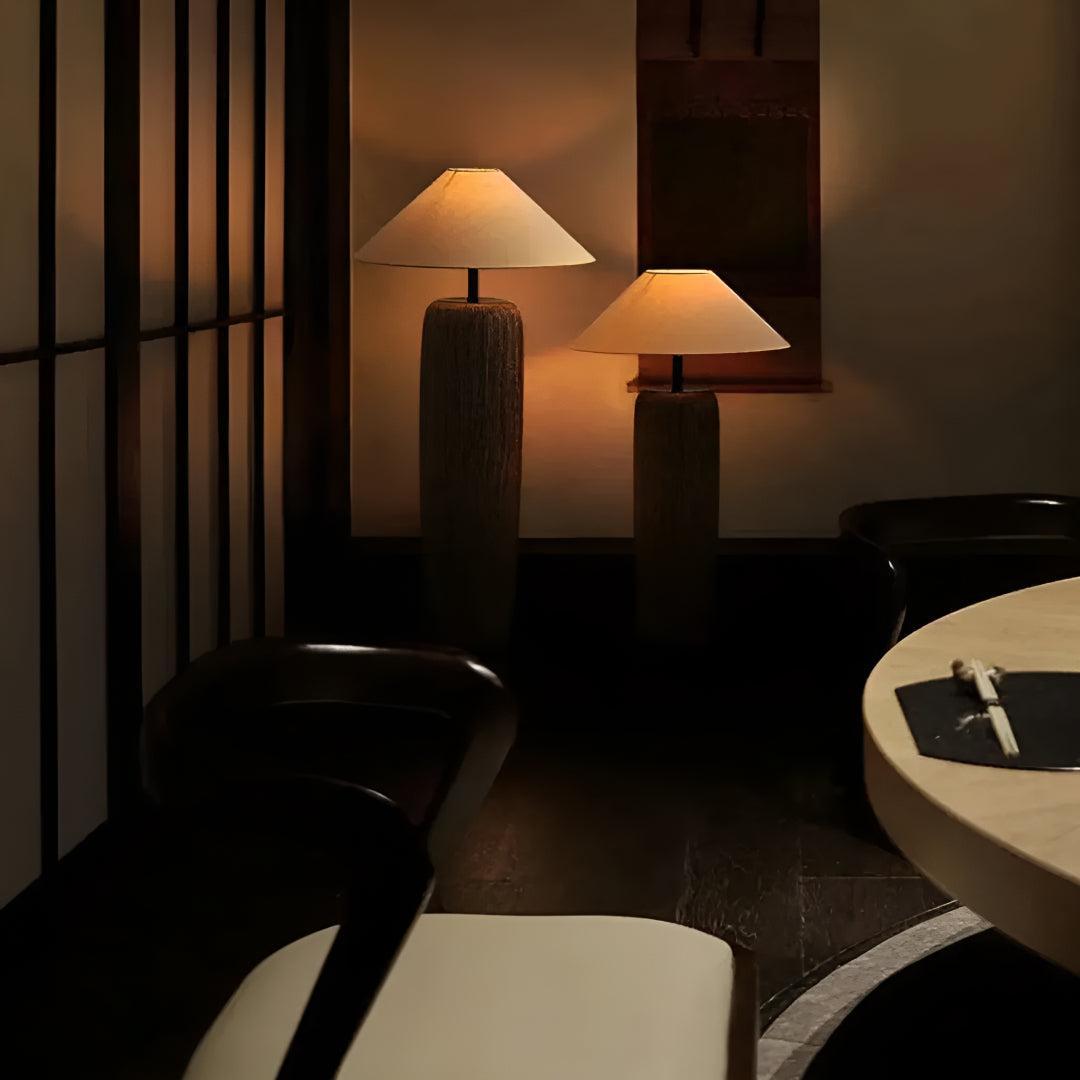 Living Room Floor Lamp With Minimalistic Sculptural Ambient Japanese Glow