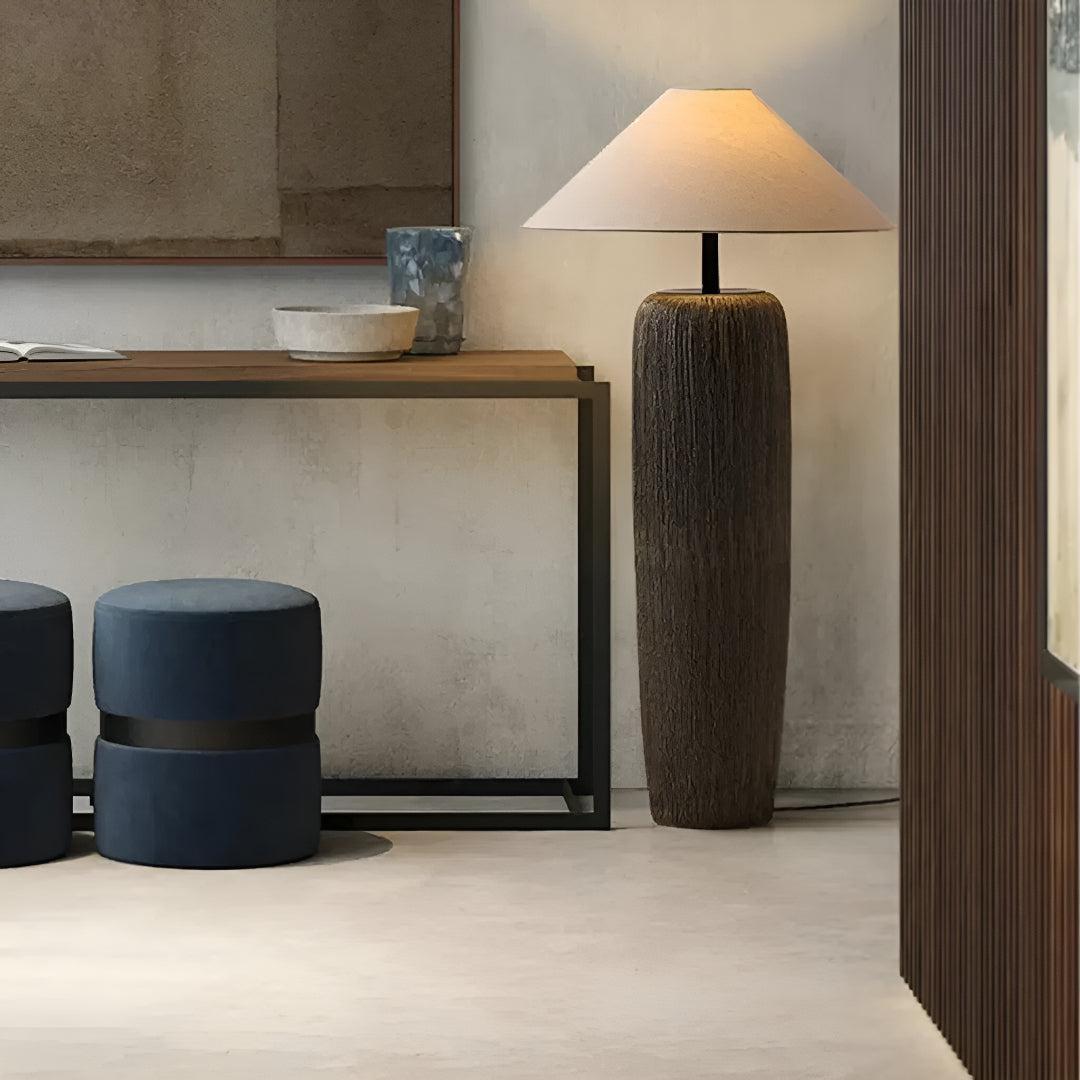 Living Room Floor Lamp With Minimalistic Sculptural Ambient Japanese Glow