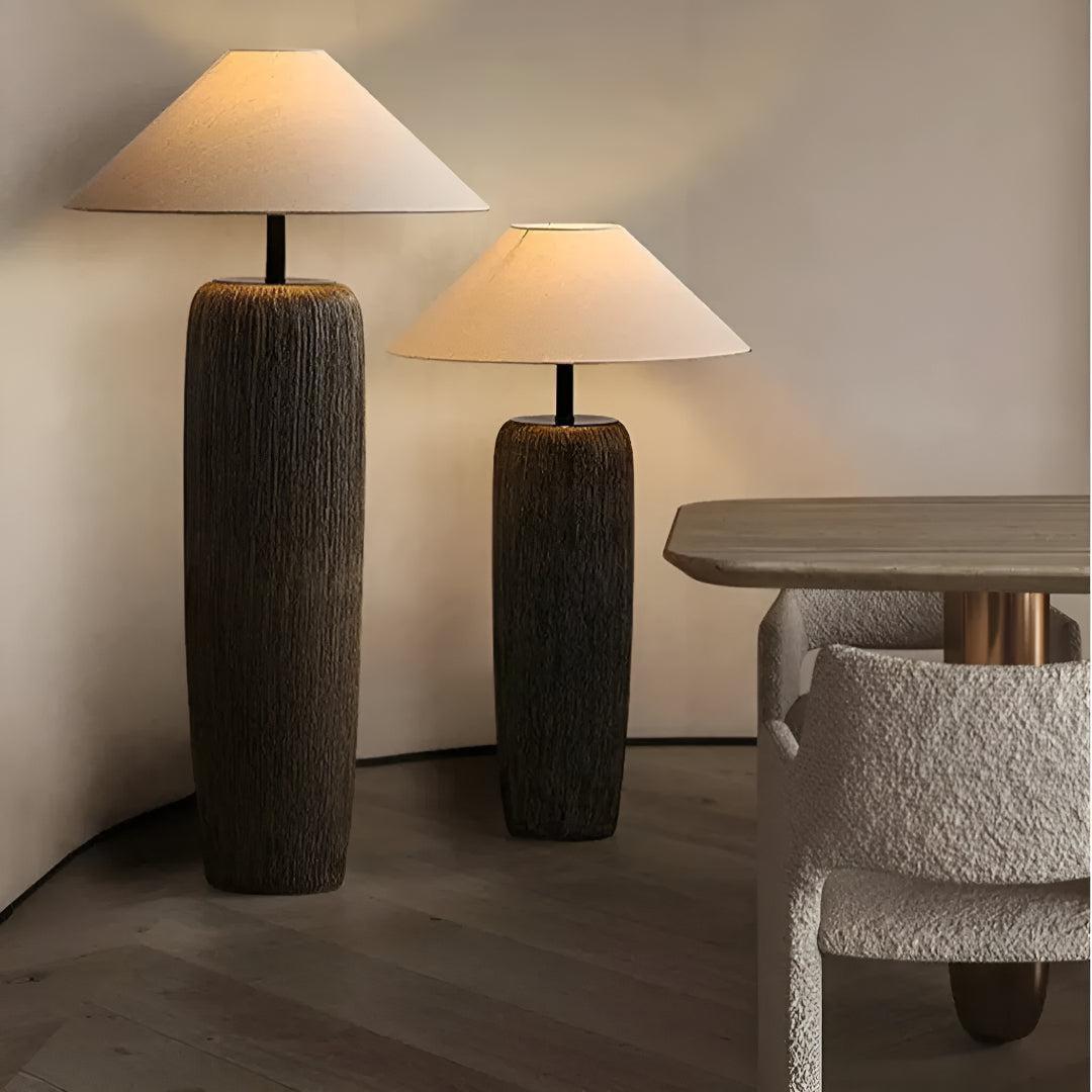 Living Room Floor Lamp With Minimalistic Sculptural Ambient Japanese Glow