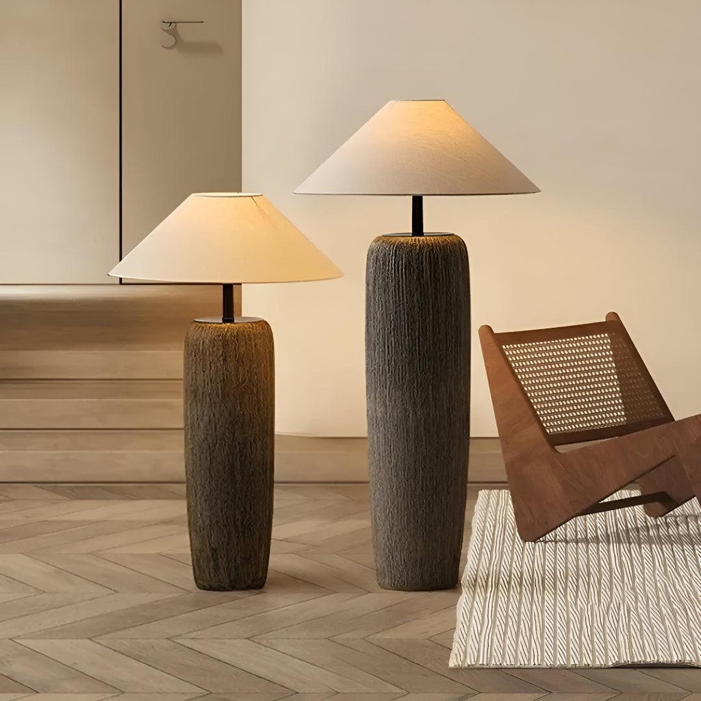 Living Room Floor Lamp With Minimalistic Sculptural Ambient Japanese Glow