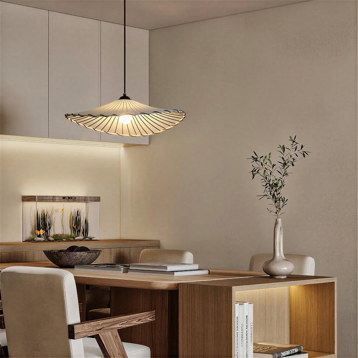Lotus Styled Ceiling Pendant Light With Curved Shade