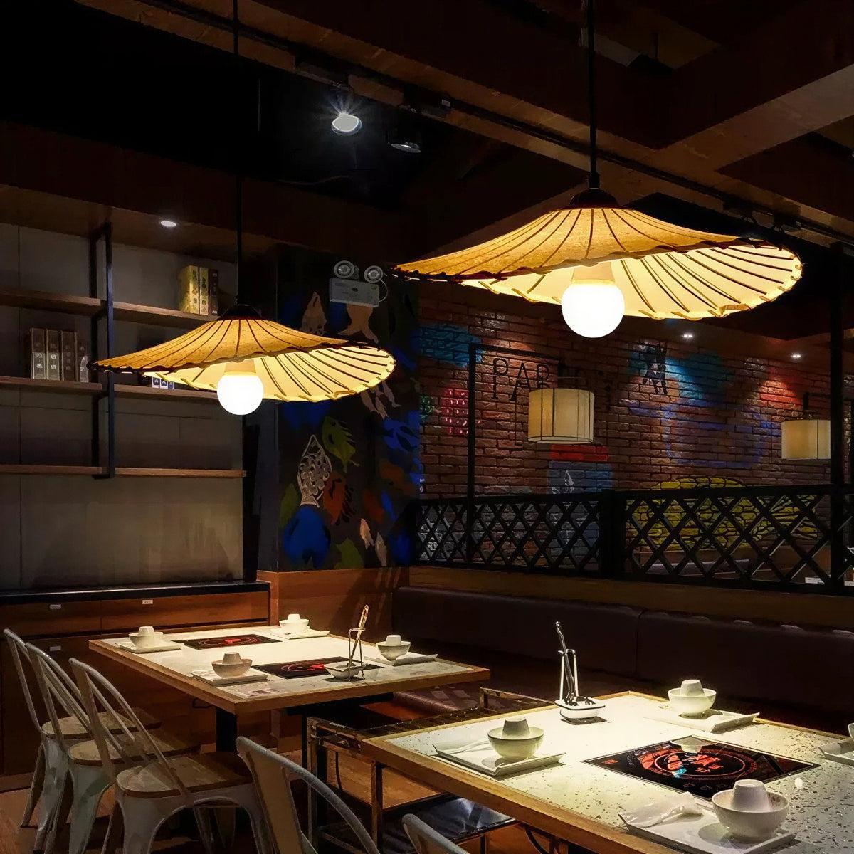 Lotus Styled Ceiling Pendant Light With Curved Shade