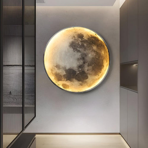 Lunar Moon Round Wall Light With Modern Artistic Design