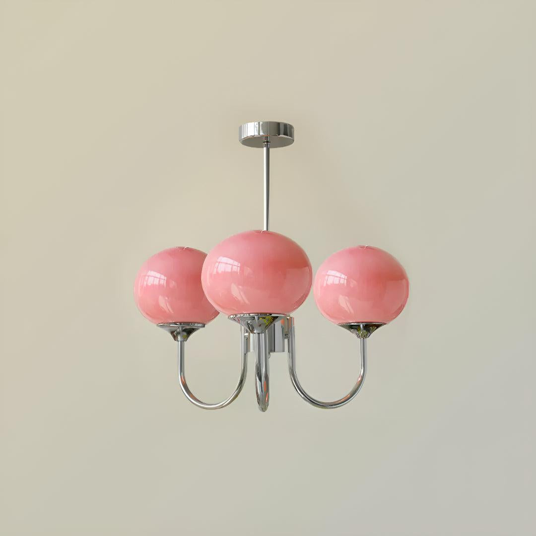 Marshmallow Styled Hanging Chandelier Light Fixture With Spherical Globes