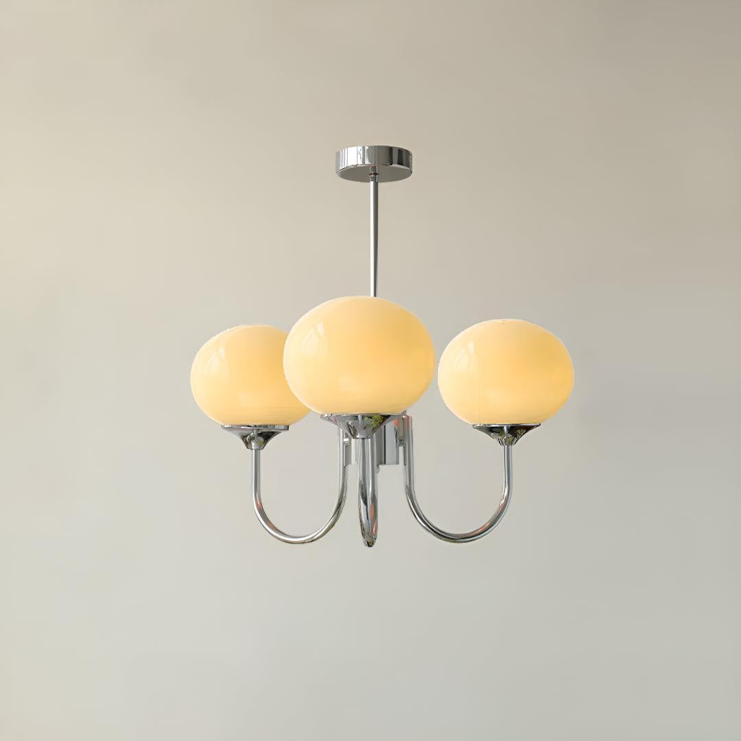 Marshmallow Styled Hanging Chandelier Light Fixture With Spherical Globes