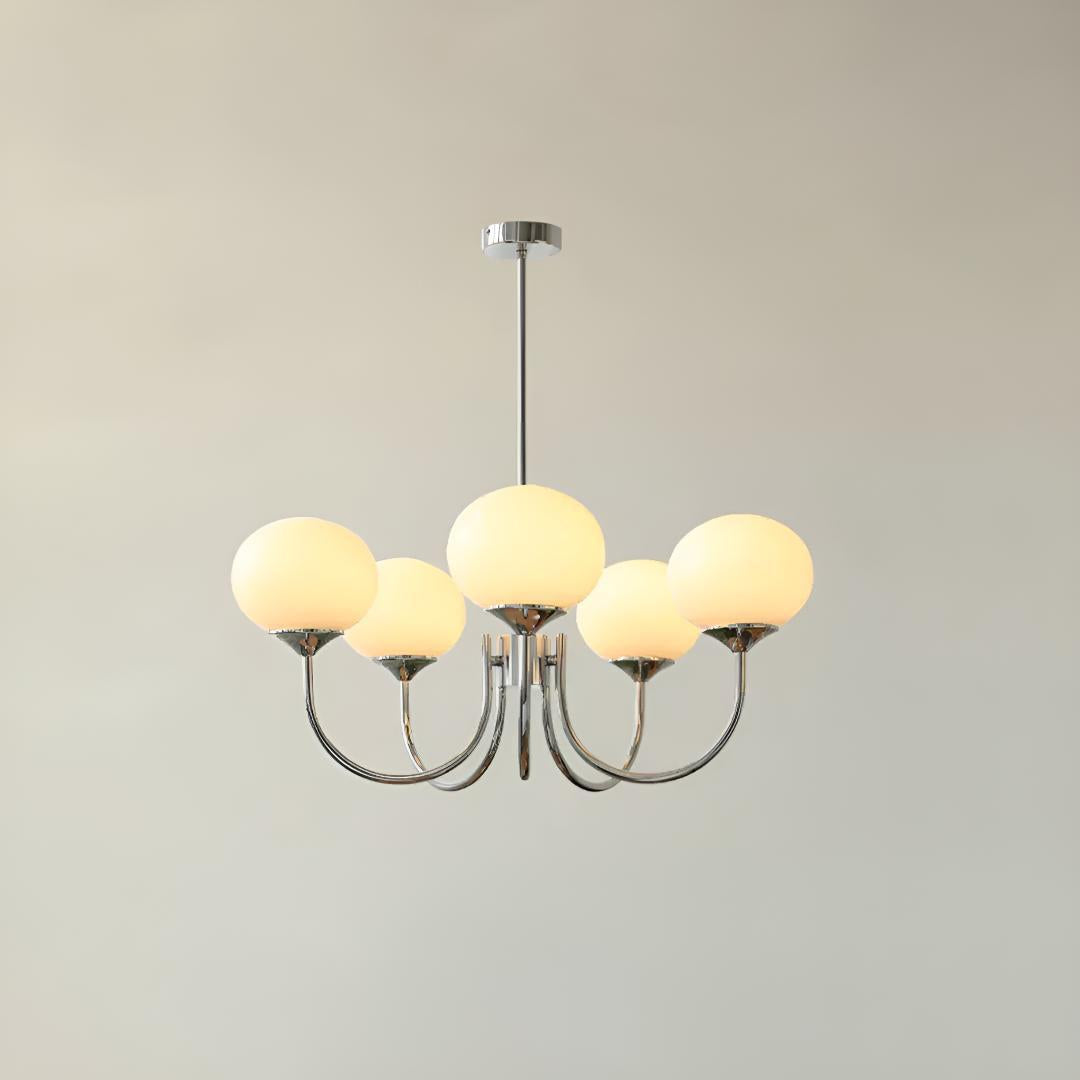 Marshmallow Styled Hanging Chandelier Light Fixture With Spherical Globes