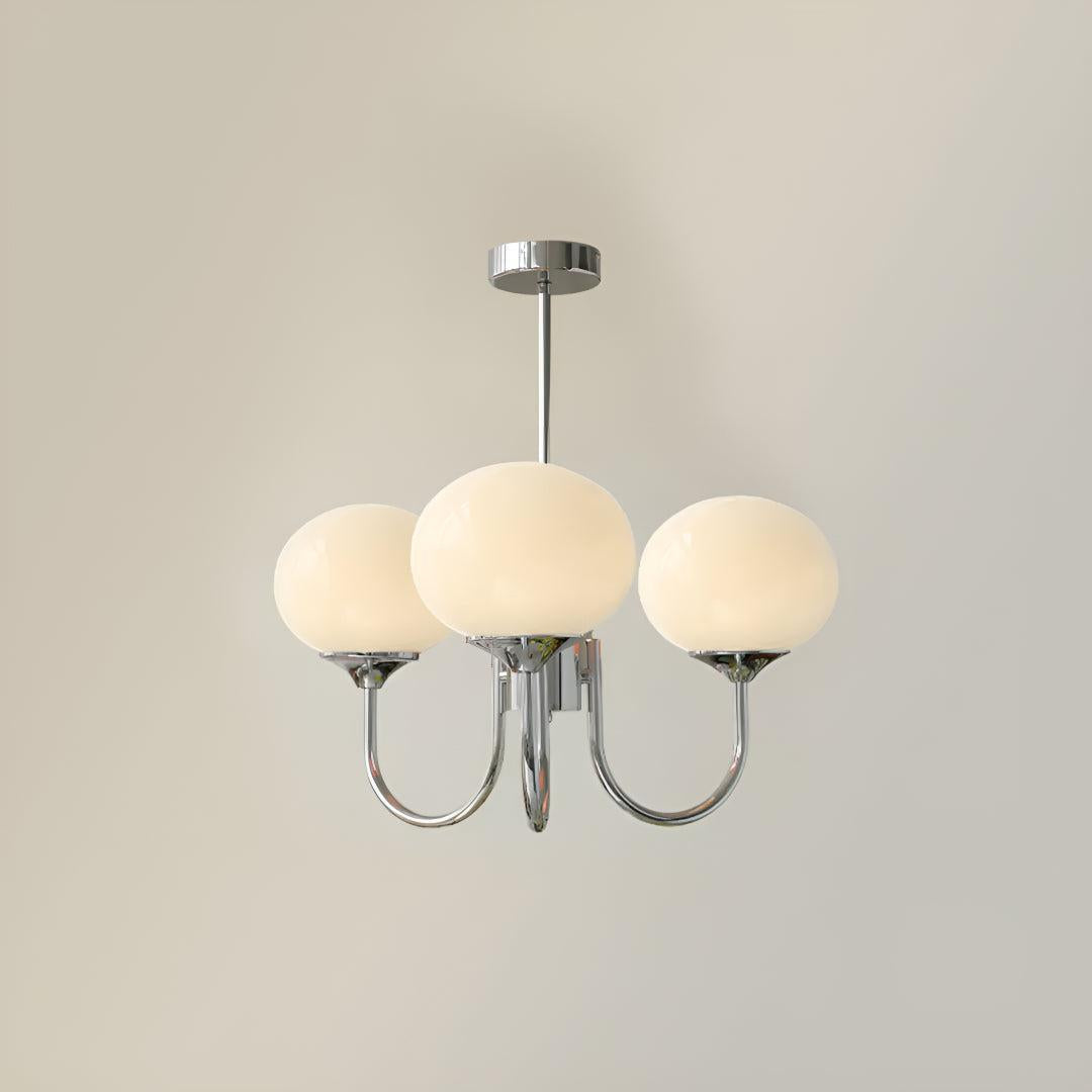 Marshmallow Styled Hanging Chandelier Light Fixture With Spherical Globes