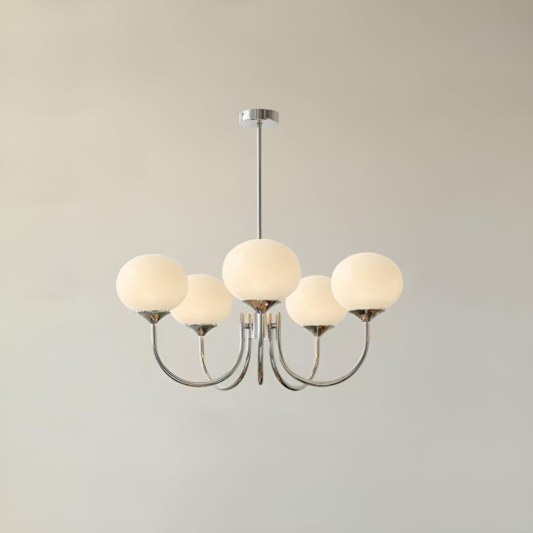 Marshmallow Styled Hanging Chandelier Light Fixture With Spherical Globes