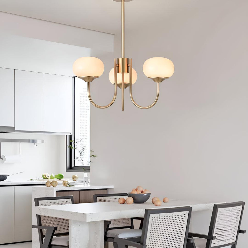 Marshmallow Styled Hanging Chandelier Light Fixture With Spherical Globes