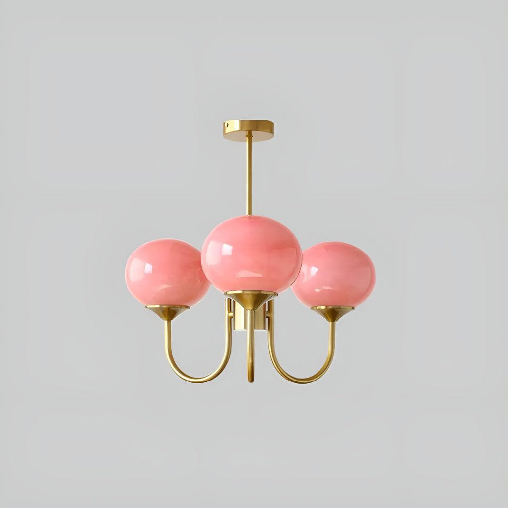 Marshmallow Styled Hanging Chandelier Light Fixture With Spherical Globes