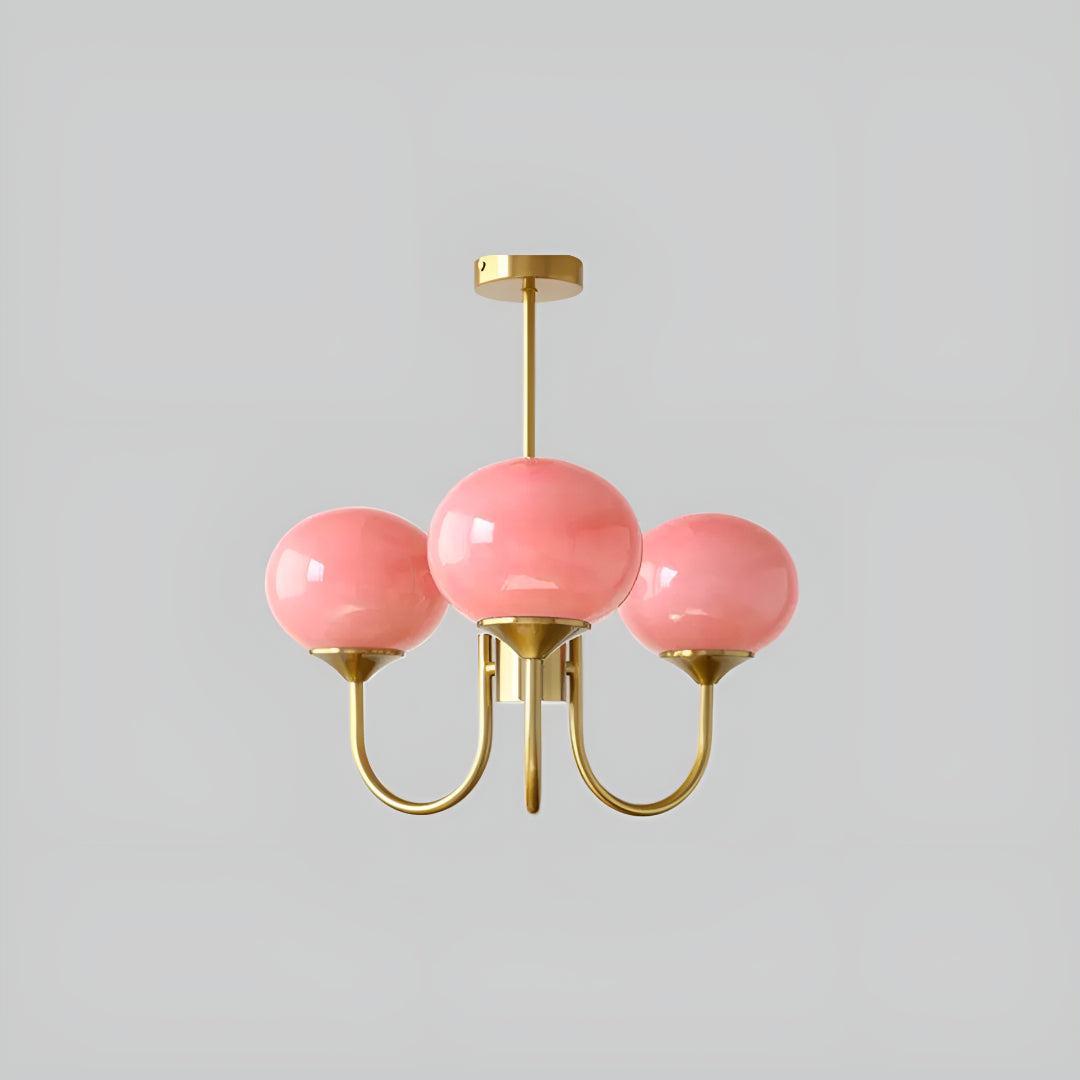 Marshmallow Styled Hanging Chandelier Light Fixture With Spherical Globes