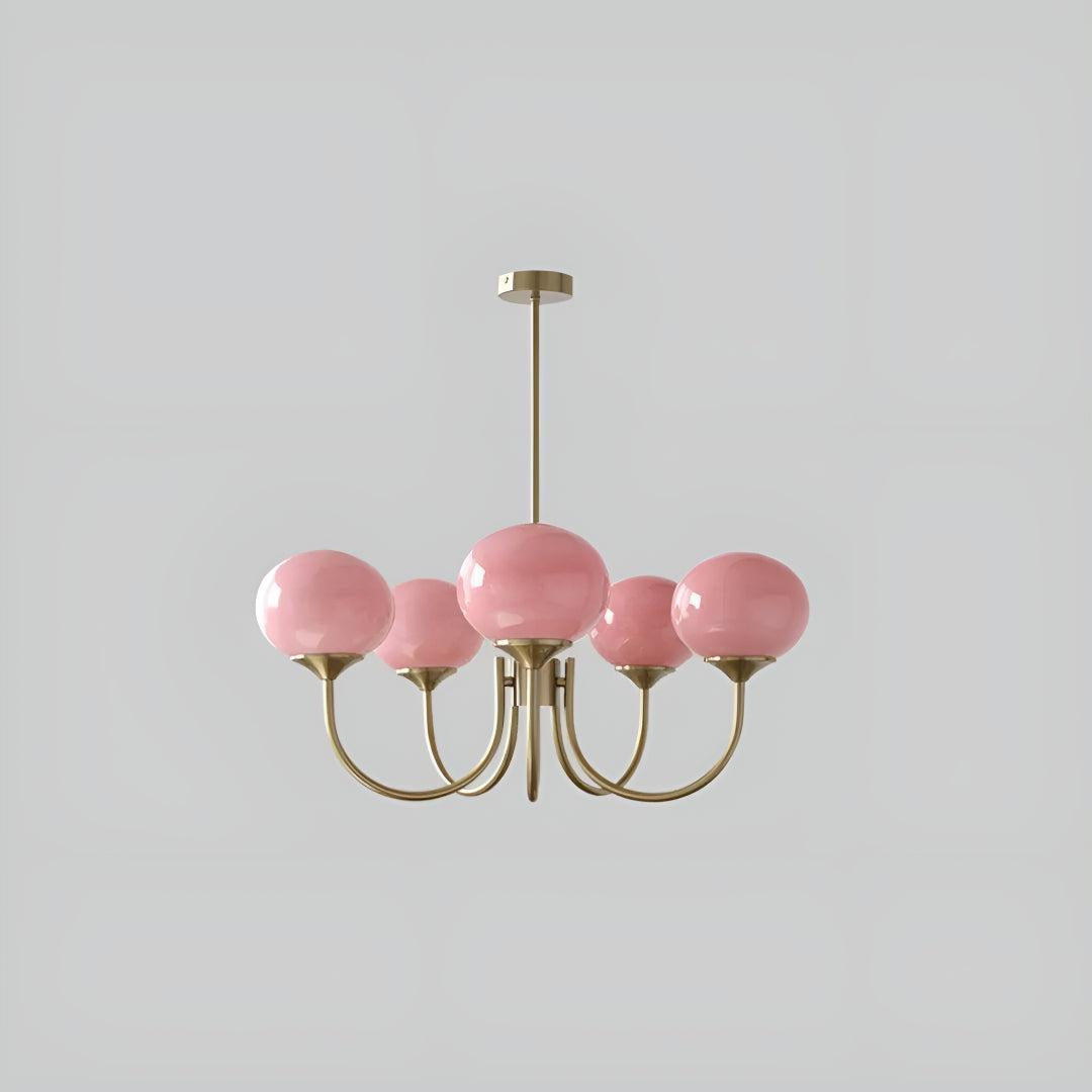 Marshmallow Styled Hanging Chandelier Light Fixture With Spherical Globes