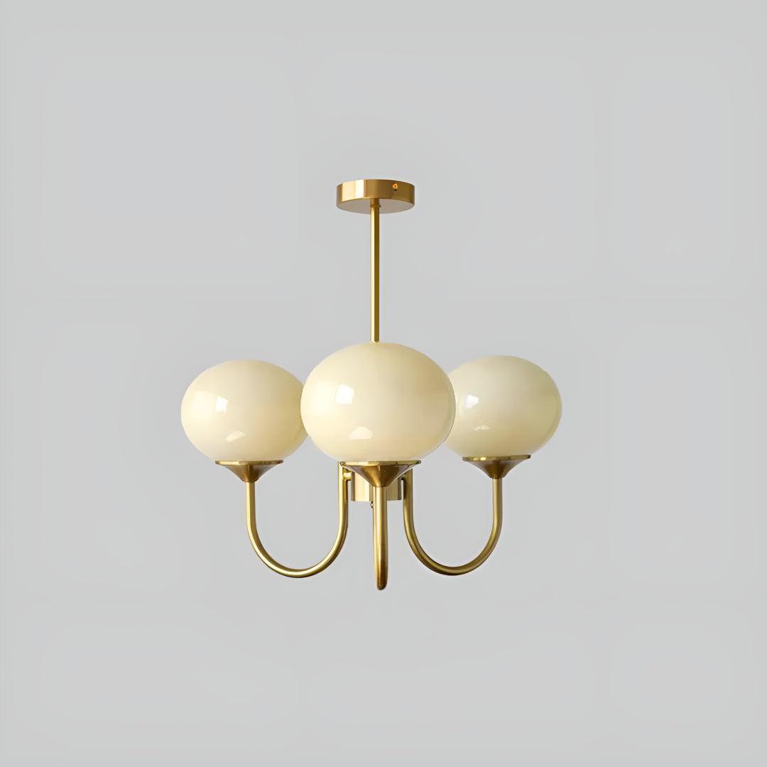Marshmallow Styled Hanging Chandelier Light Fixture With Spherical Globes