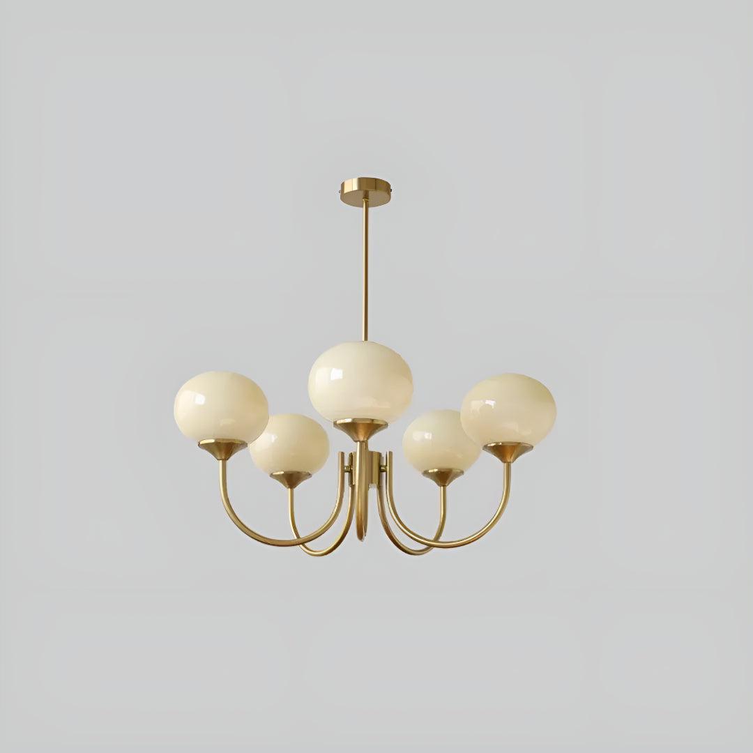 Marshmallow Styled Hanging Chandelier Light Fixture With Spherical Globes