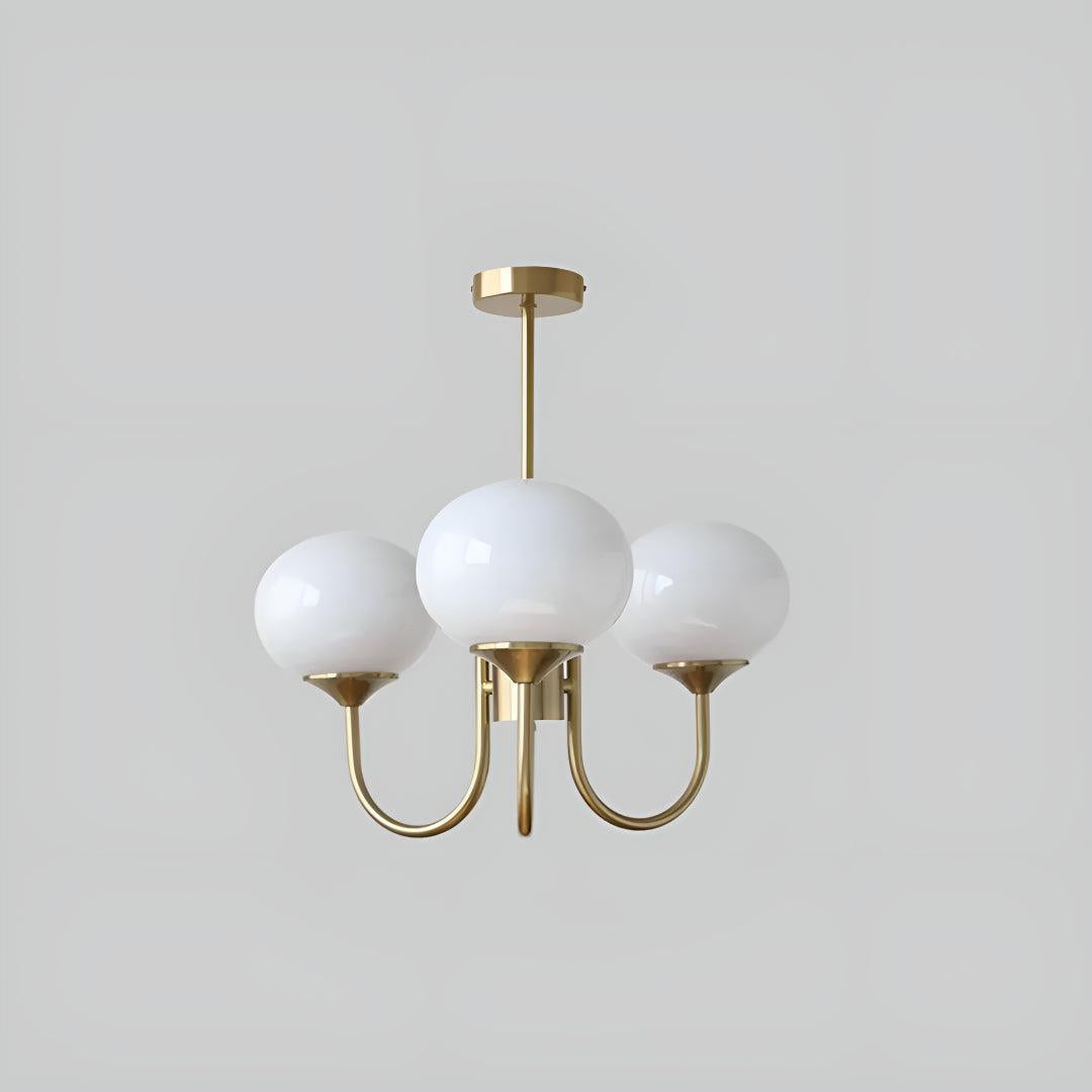 Marshmallow Styled Hanging Chandelier Light Fixture With Spherical Globes