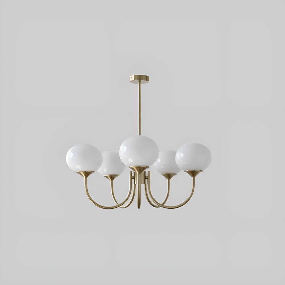 Marshmallow Styled Hanging Chandelier Light Fixture With Spherical Globes