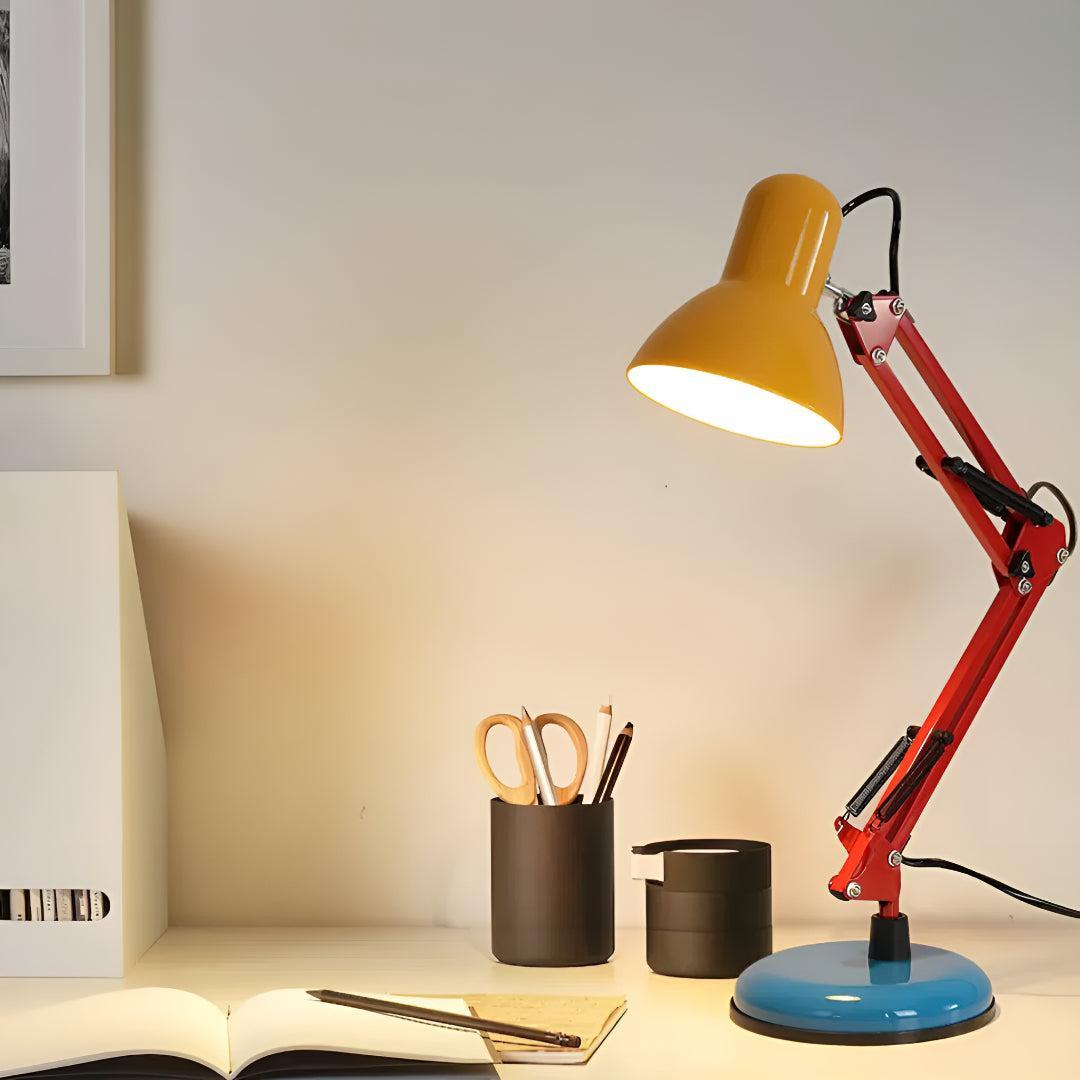 Memphis Styled Adjustable Desk Lamp With Adjustable Arm