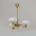 Mid Century Chandelier Styled Ceiling Light Fixture With Symmetrical Glass Shades