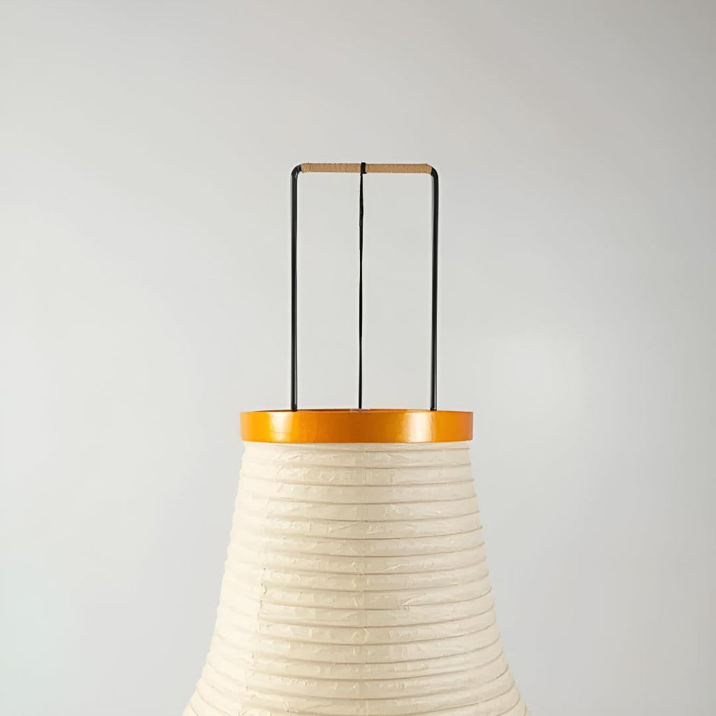 Mid Century Japandi Washi Styled Tiered Paper Floor Lamp With Sculptural Ambient Lighting