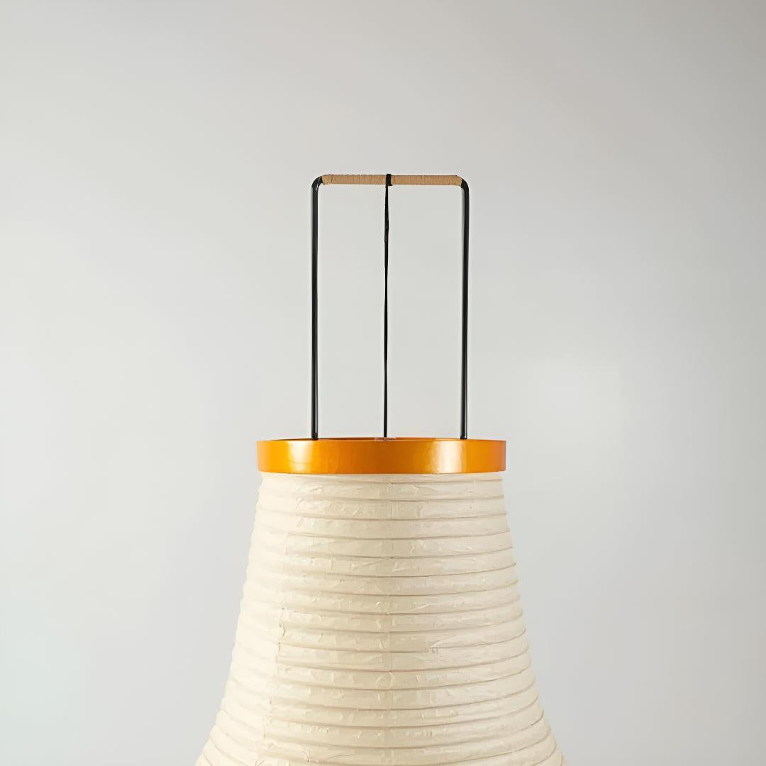 Mid Century Japandi Washi Styled Tiered Paper Floor Lamp With Sculptural Ambient Lighting