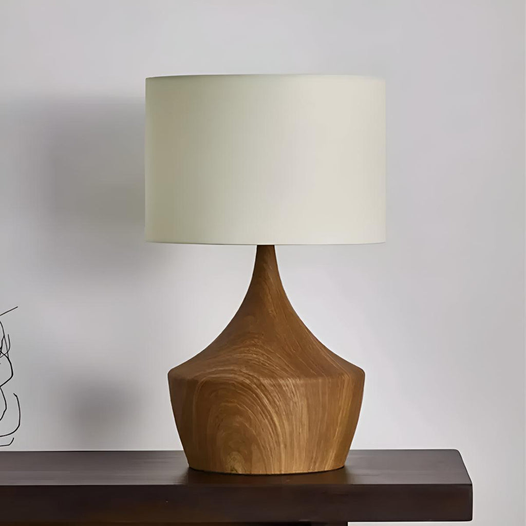 Mid Century Japandi Wooden Table Lamp With Minimalist Aesthetics