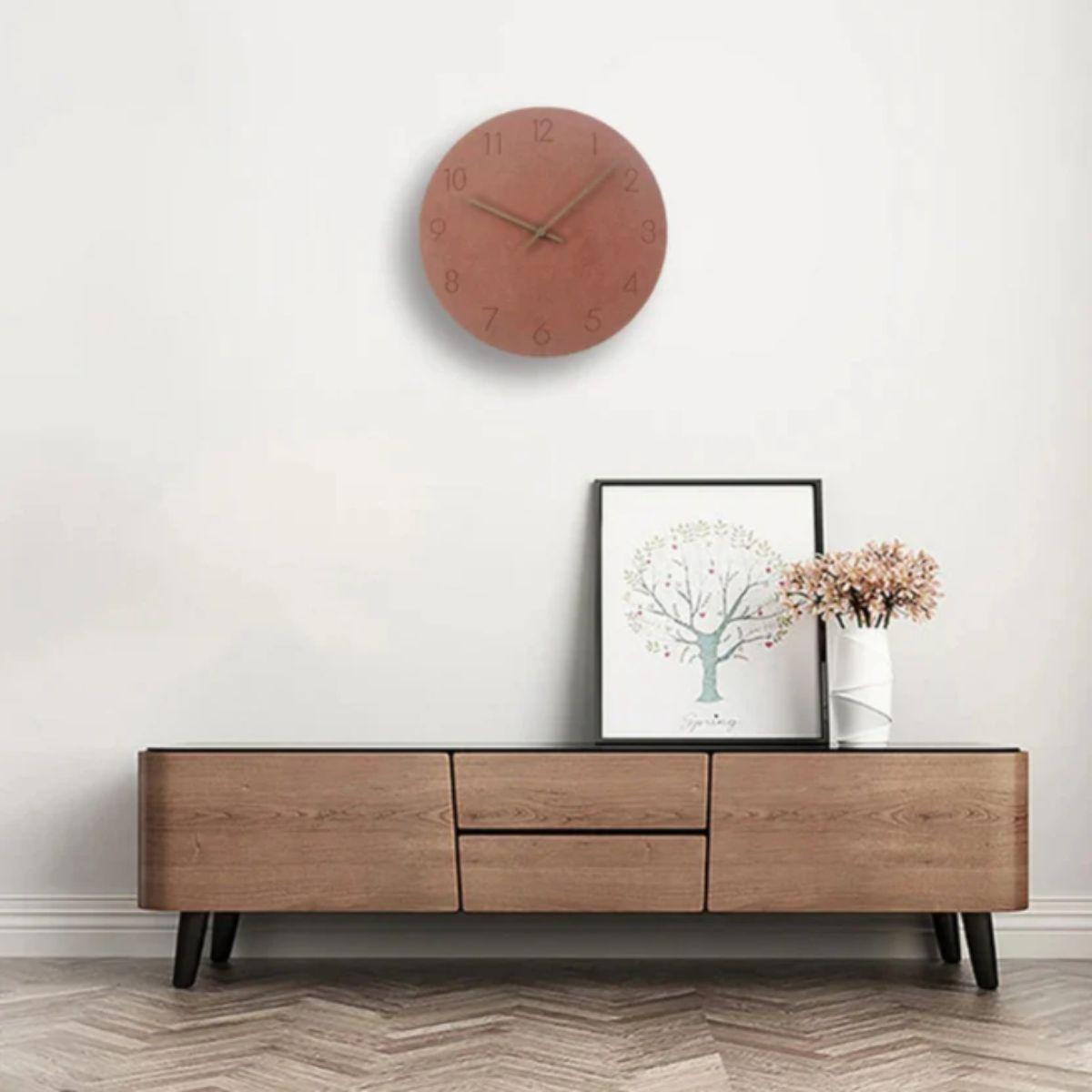 Mid Century Minimalist Wall Clock With Silent Quartz Movement