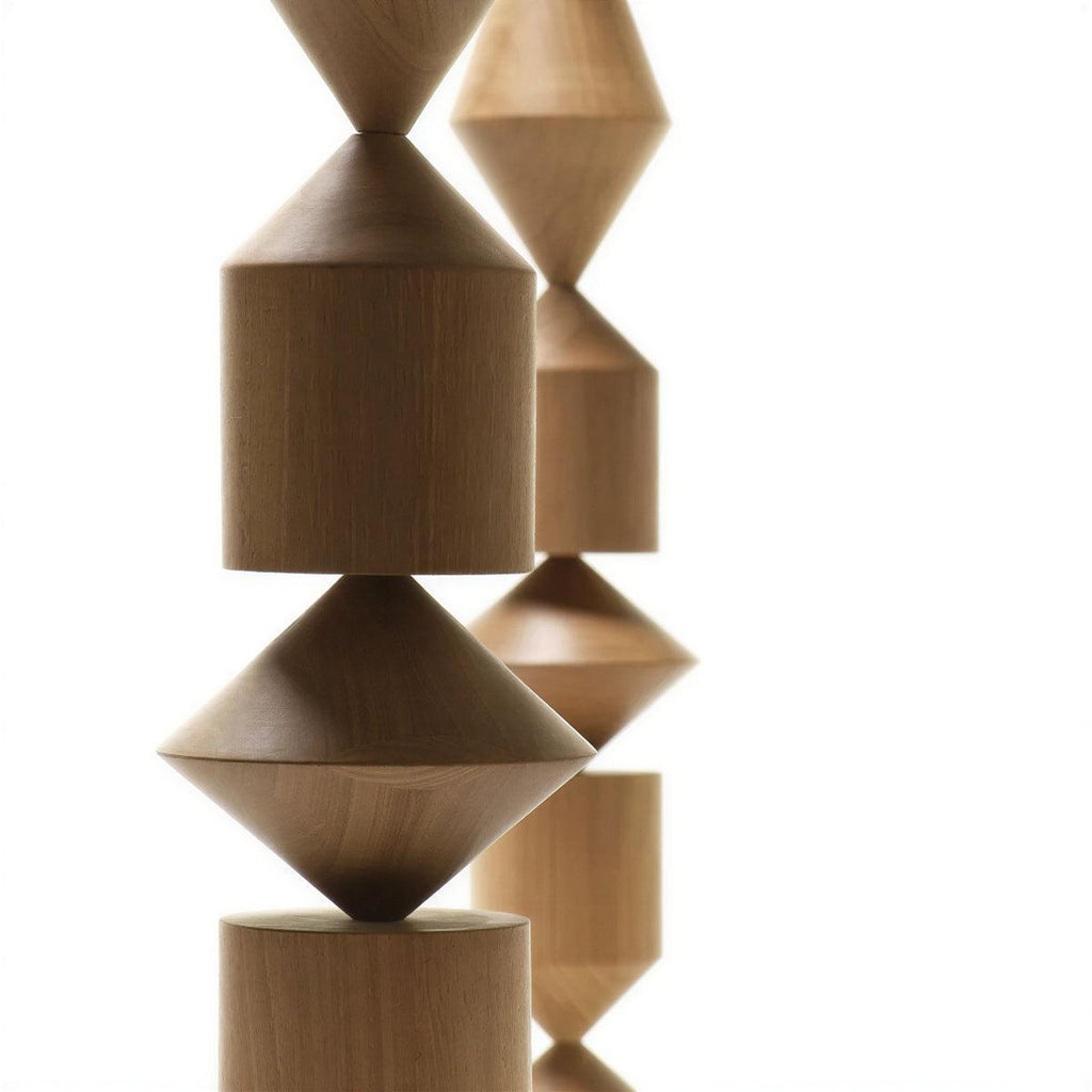 Mid Century Style Floor Lamp With Geometric Sculptural Design
