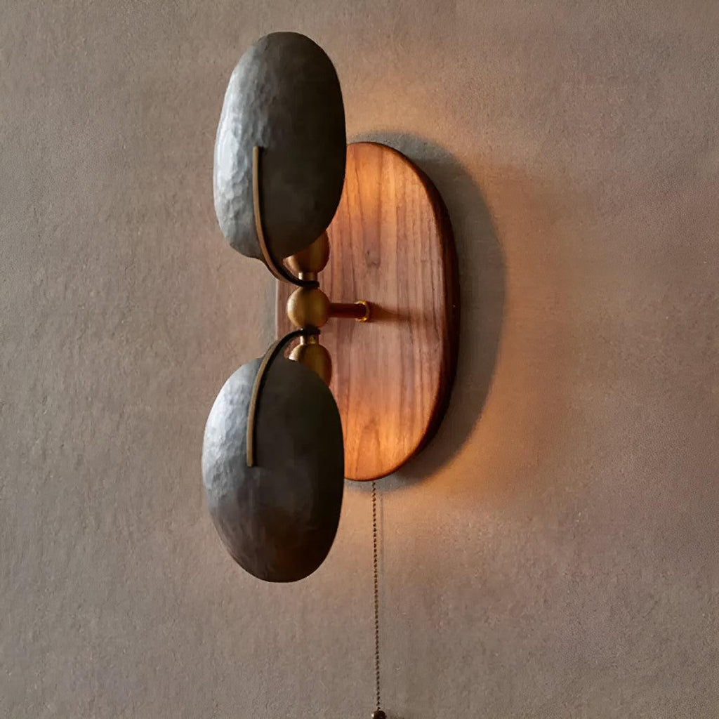 Mid Century Wall Mounted Sconce Lighting Fixture With Pull-Chain