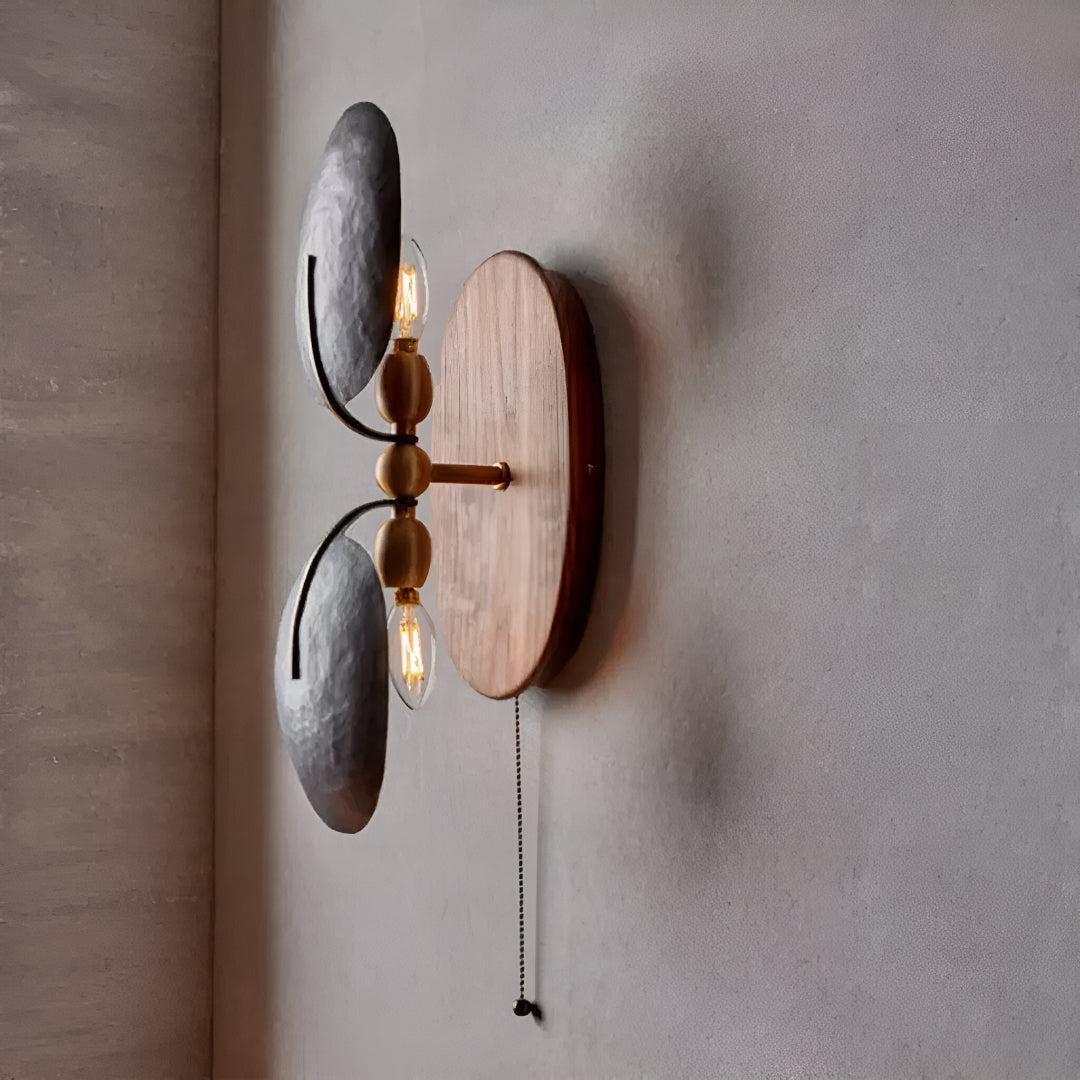 Mid Century Wall Mounted Sconce Lighting Fixture With Pull-Chain