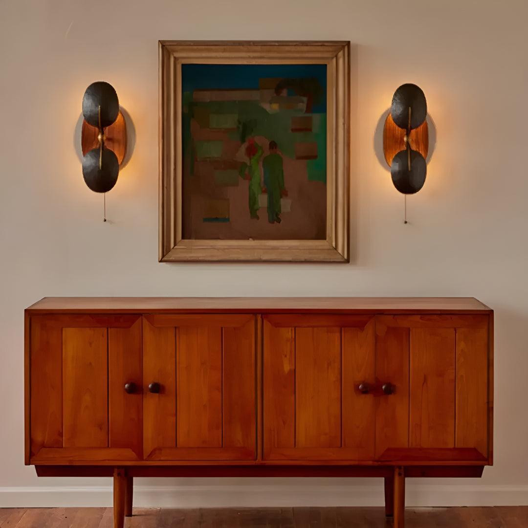 Mid Century Wall Mounted Sconce Lighting Fixture With Pull-Chain