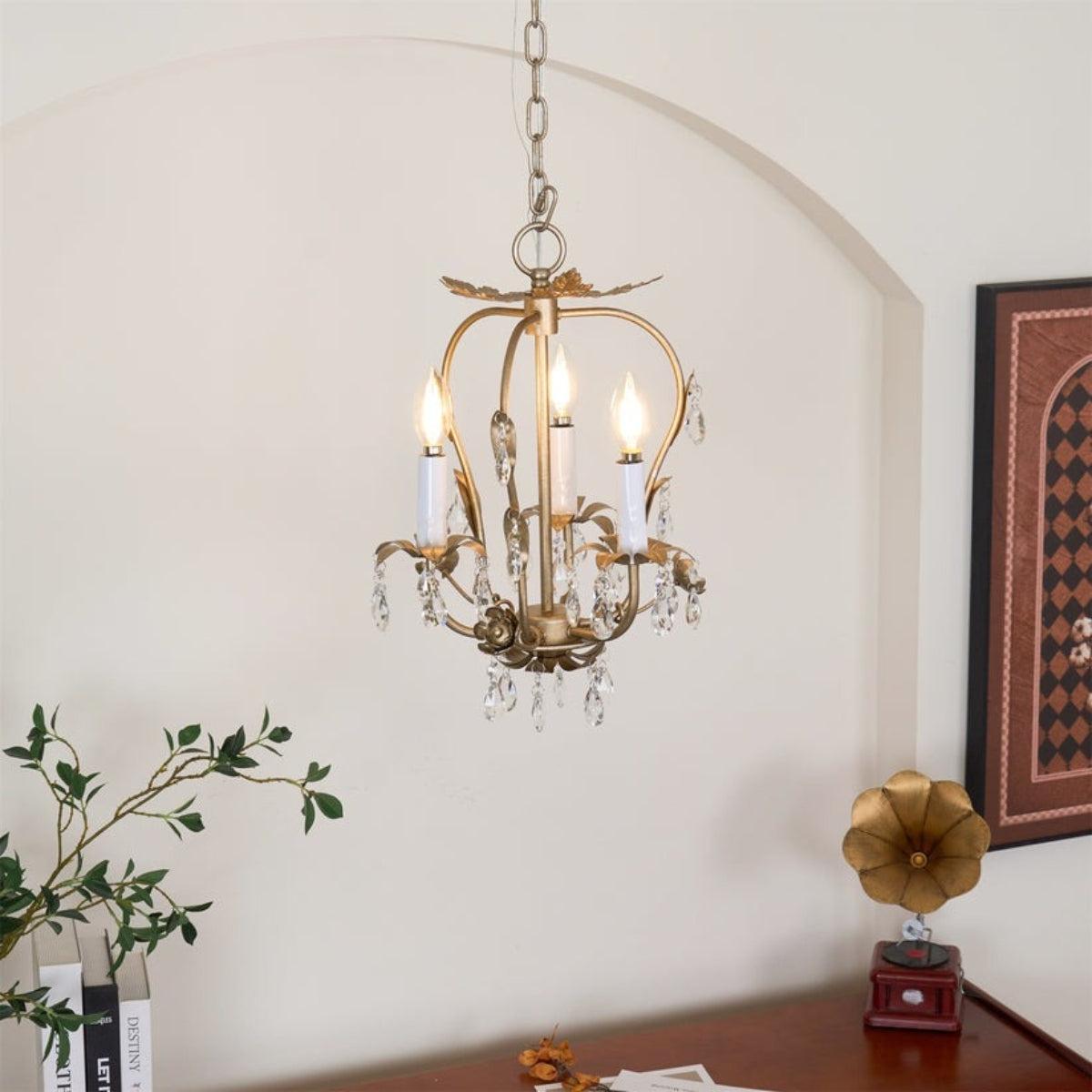 Mini Decorative Vintage Crystal Ceiling Chandelier Light
