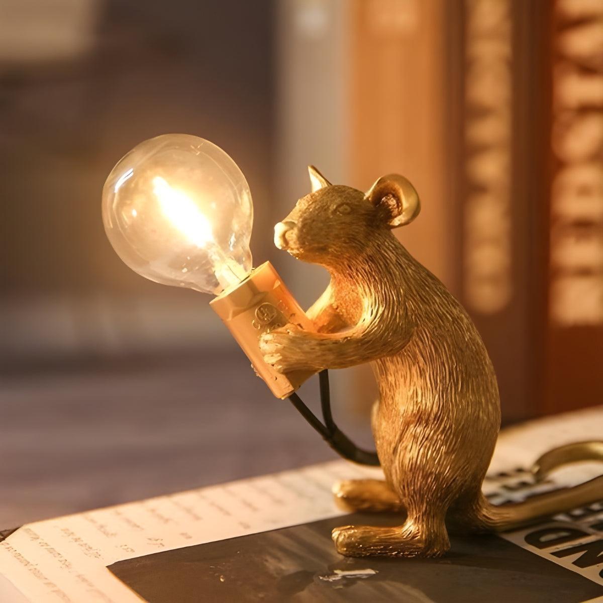 Miniature Table Lamp Mouse Figures For Desk