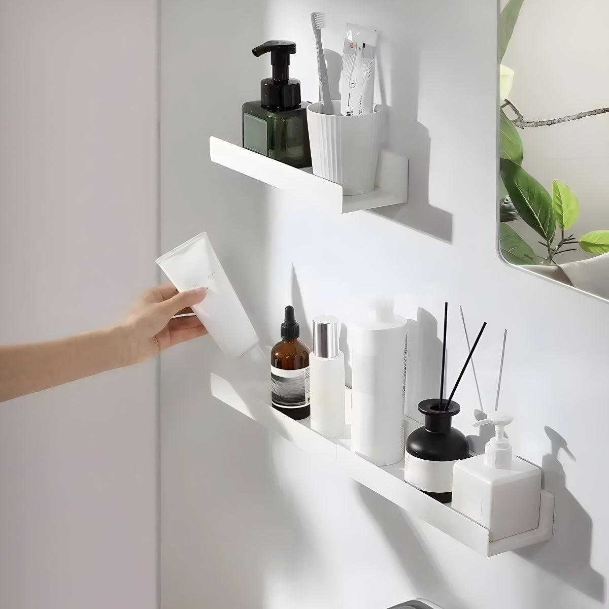 Minimalist Adhesive Floating Wall Shelves For Display