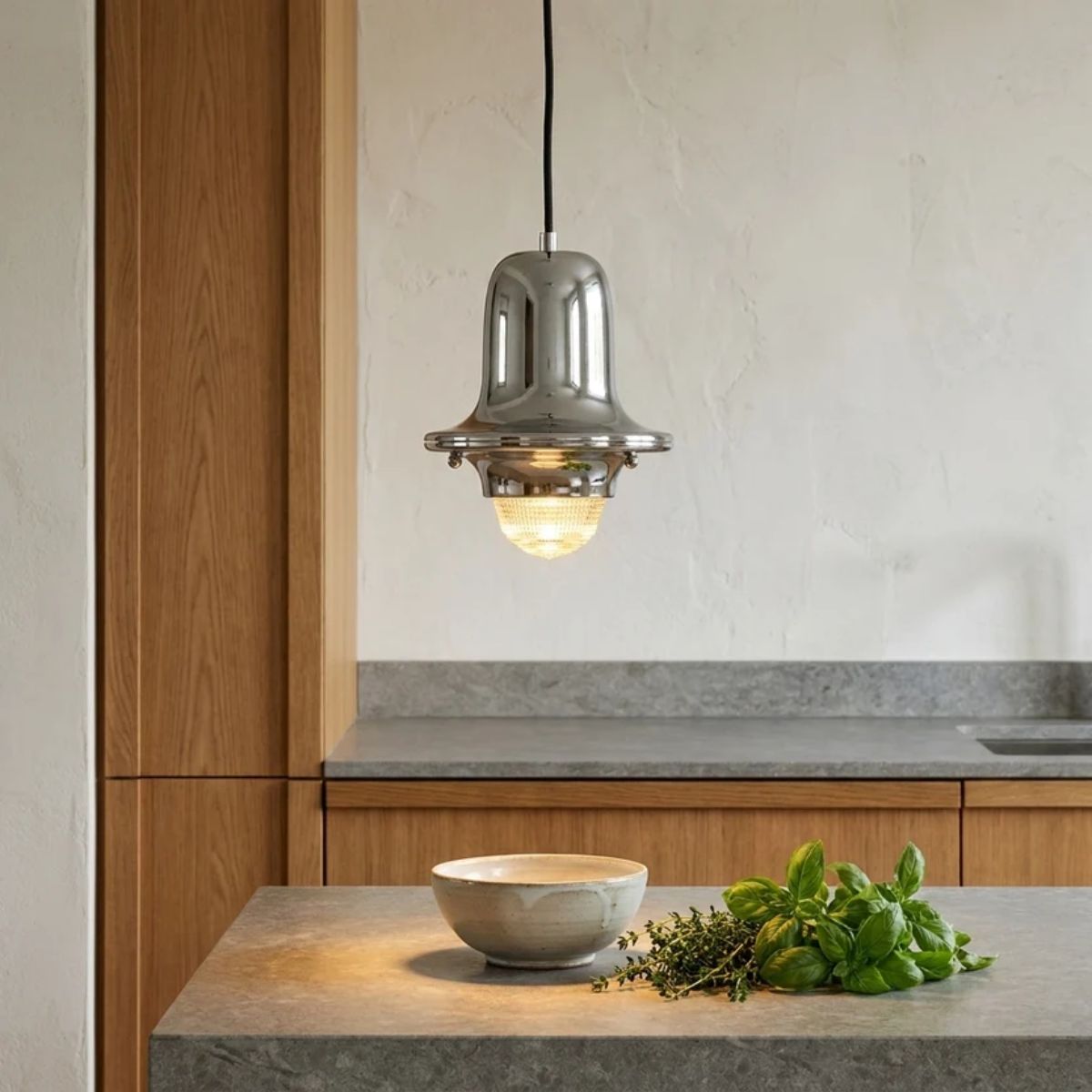 Minimalist Metal Pendant Light with Geometric Bauhaus Design