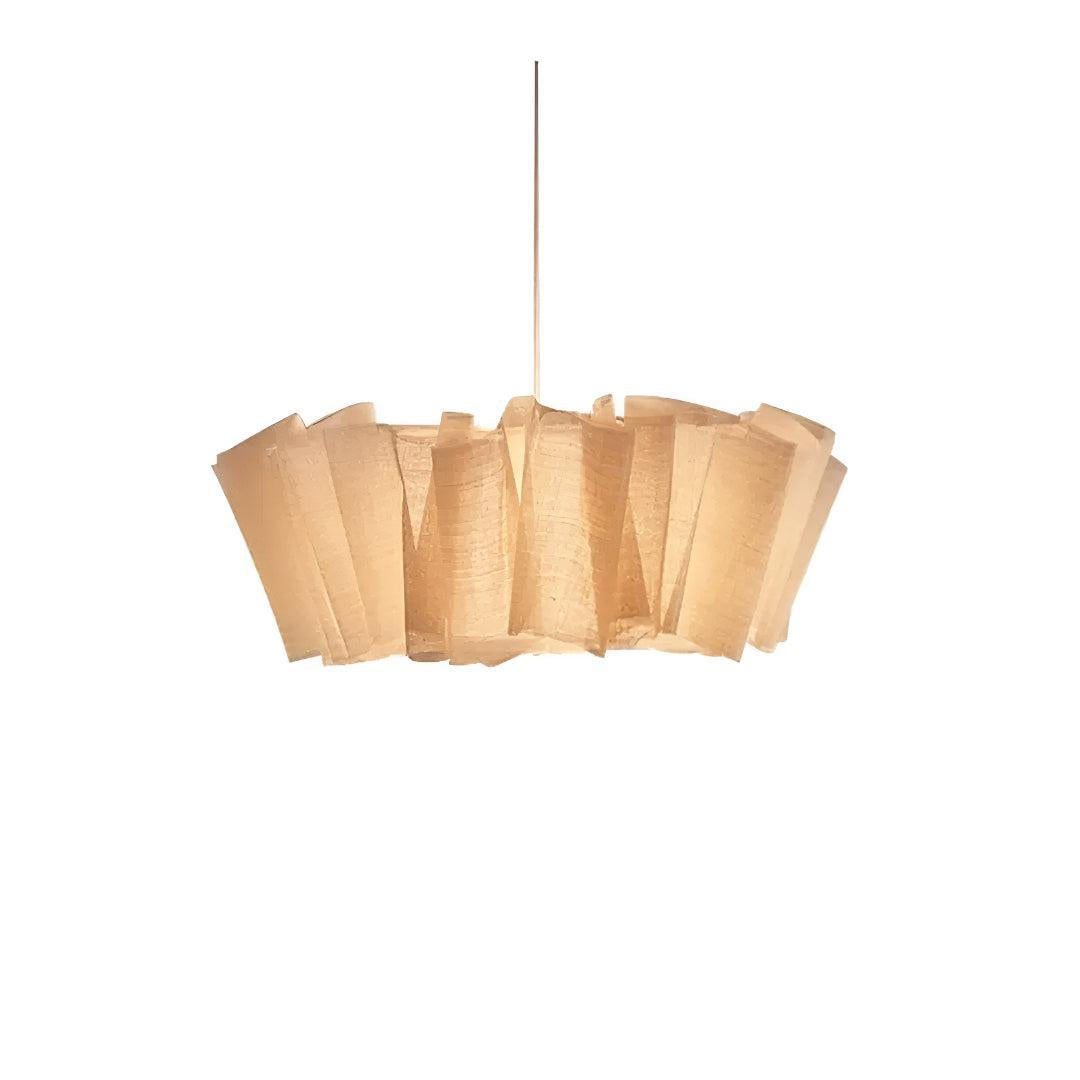 Minimalist Pleated Japandi Pendant Light Fixture With Diffused Illumination