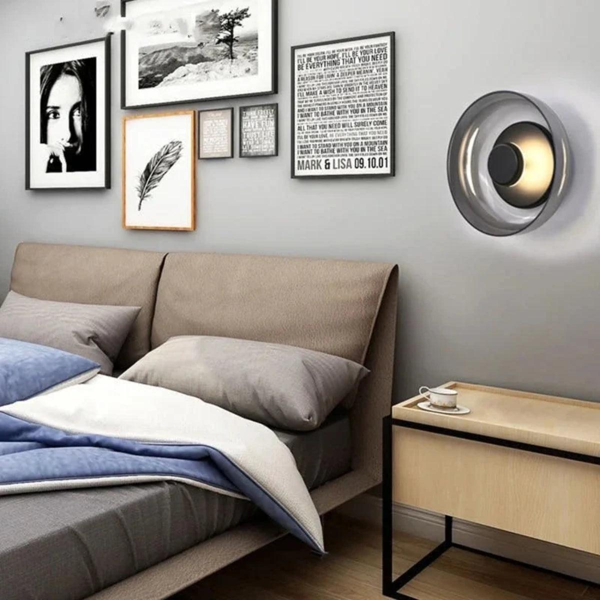 Minimalist Round Glass Shade Wall Sconce Light Fixture