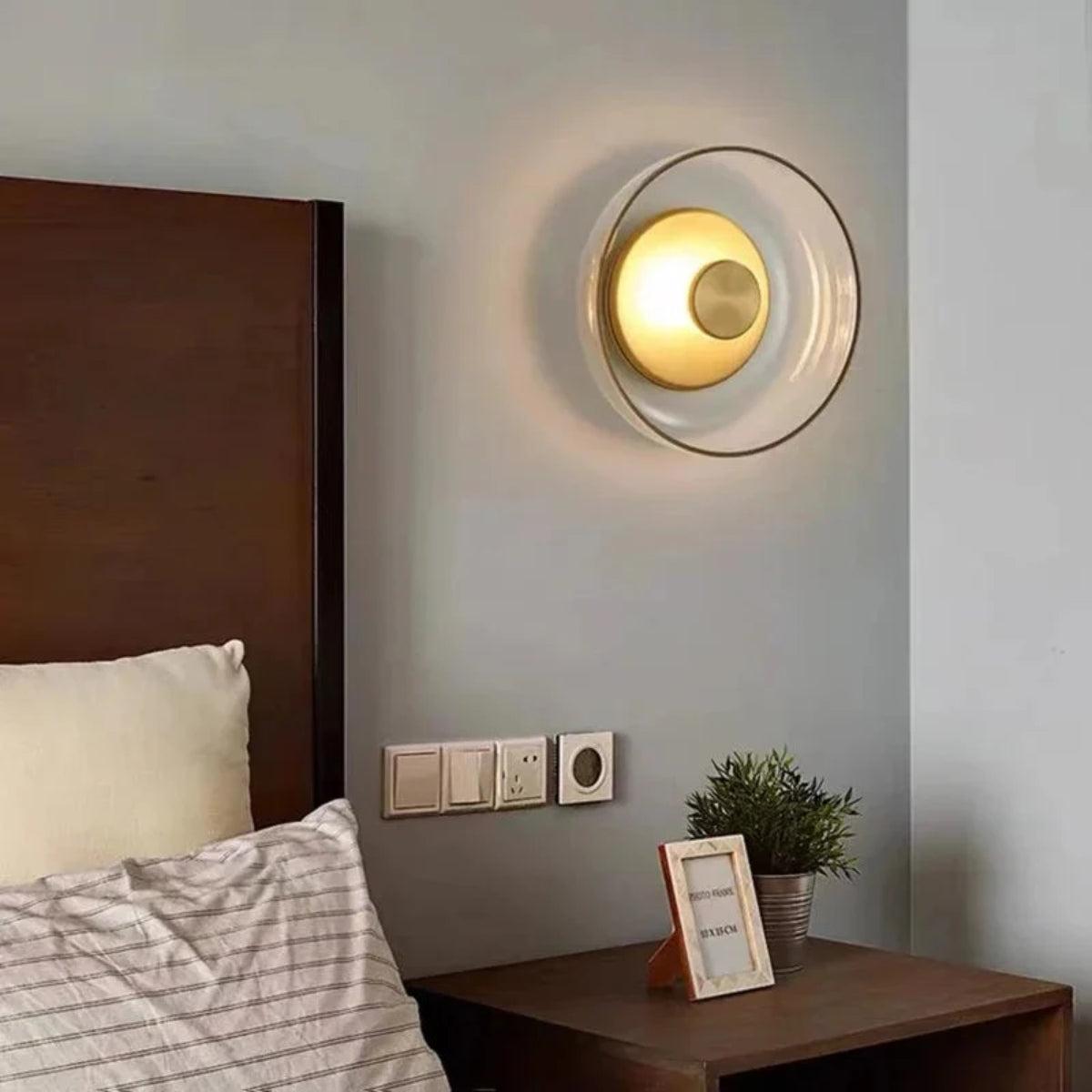 Minimalist Round Glass Shade Wall Sconce Light Fixture