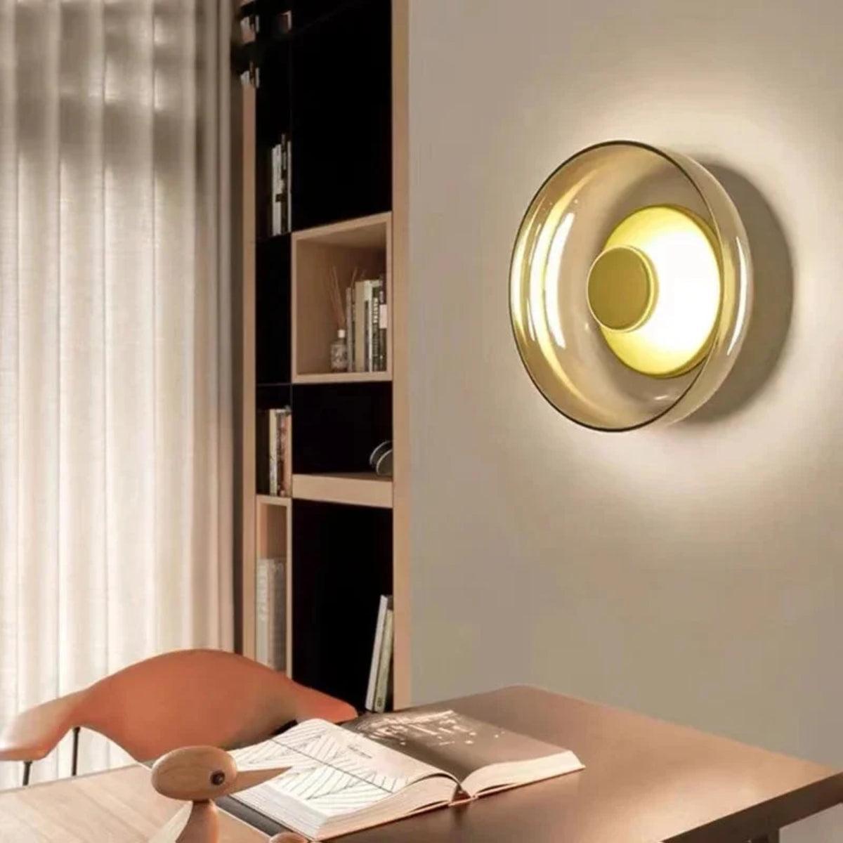 Minimalist Round Glass Shade Wall Sconce Light Fixture