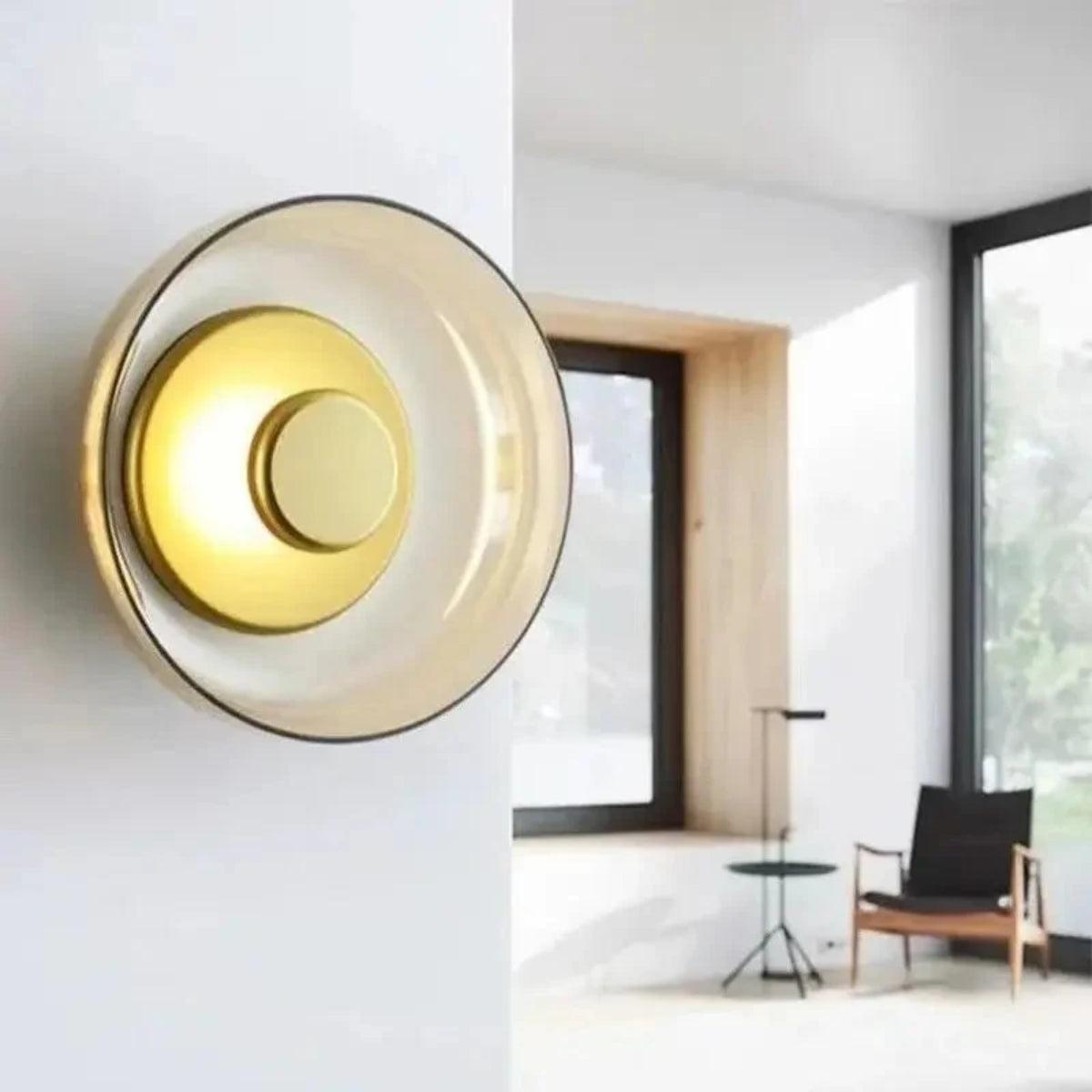Minimalist Round Glass Shade Wall Sconce Light Fixture