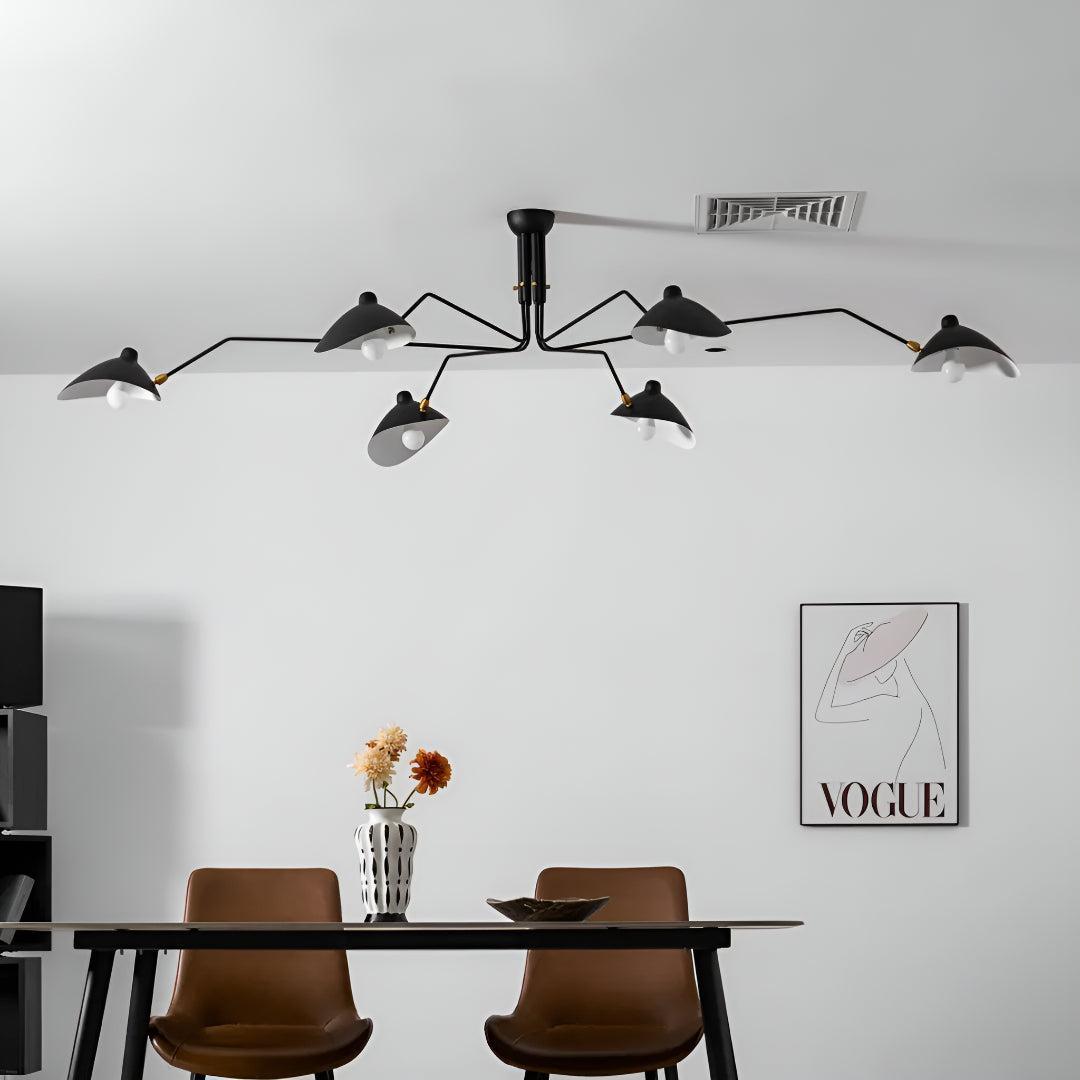 Minimalist Spider Chandelier Ceiling Lighting Fixture With Adjustable Arms