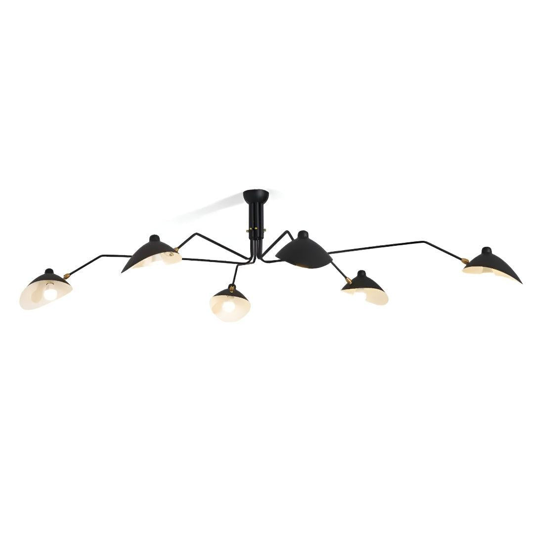 Minimalist Spider Chandelier Ceiling Lighting Fixture With Adjustable Arms