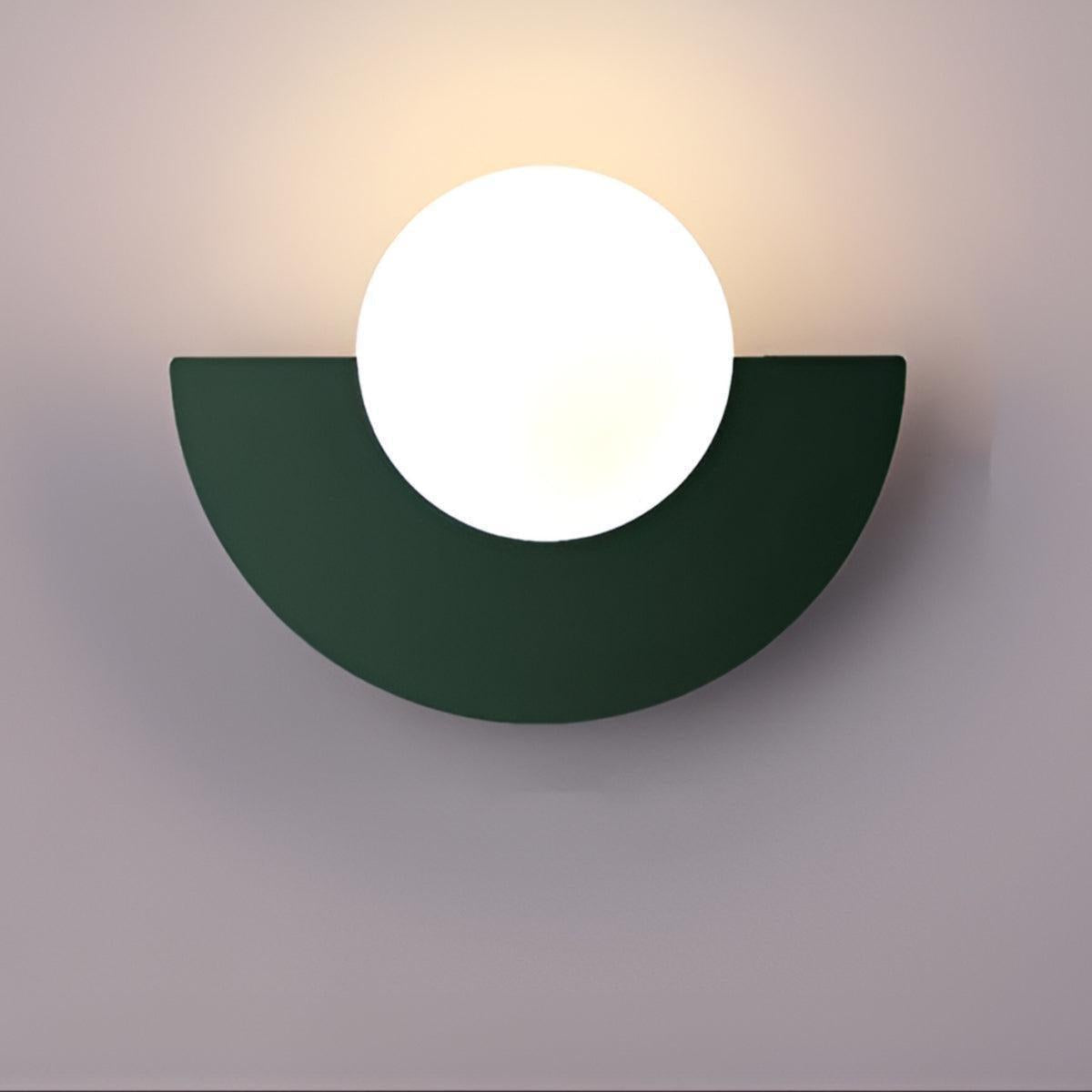 Minimalist Wall Sconce Light With Crescent Globe Bulb Design
