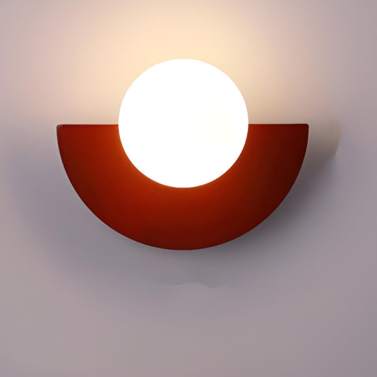 Minimalist Wall Sconce Light With Crescent Globe Bulb Design