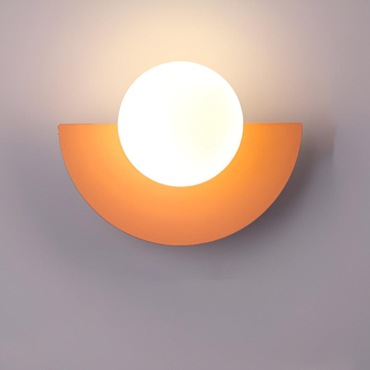 Minimalist Wall Sconce Light With Crescent Globe Bulb Design