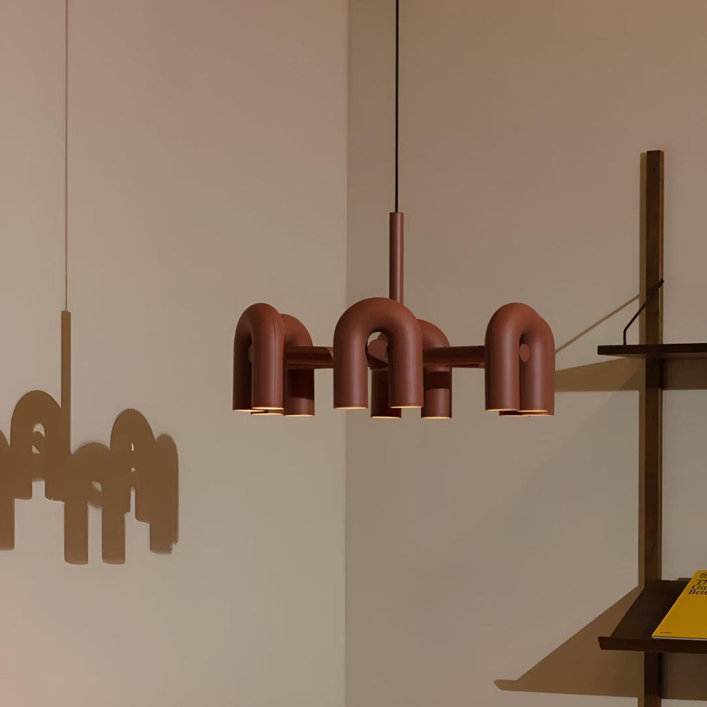 Modern Above Head Ceiling Chandelier With Adjustable U-Shape Lights