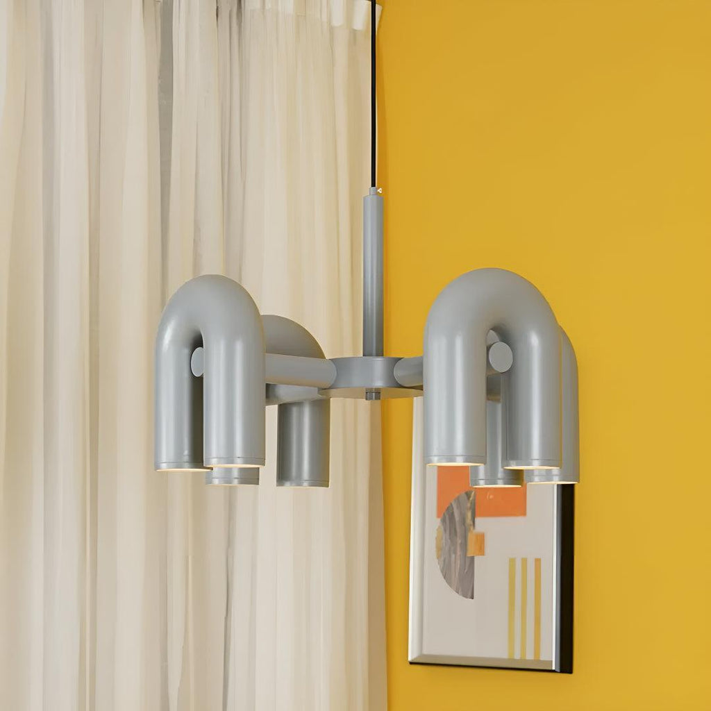 Modern Above Head Ceiling Chandelier With Adjustable U-Shape Lights