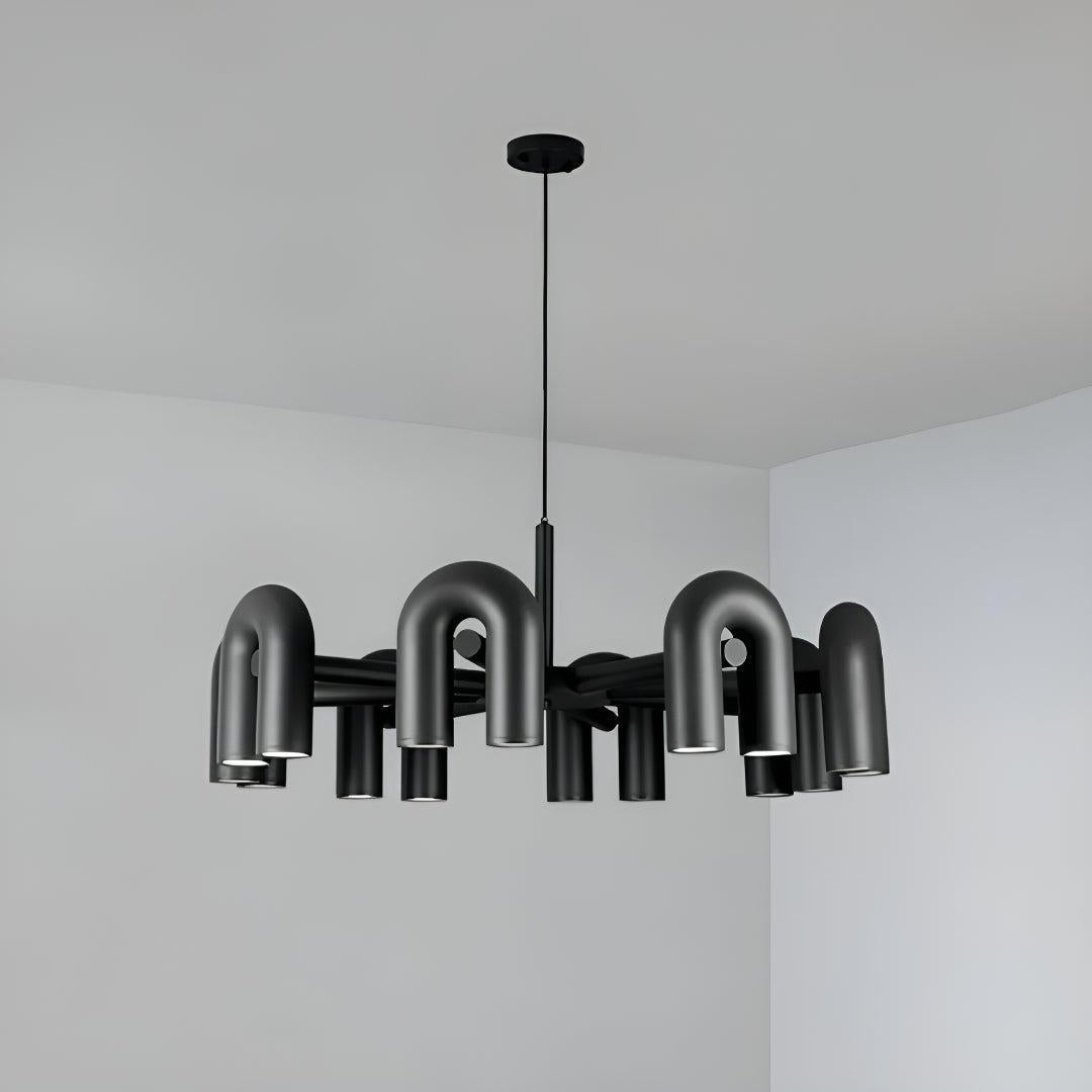 Modern Above Head Ceiling Chandelier With Adjustable U-Shape Lights