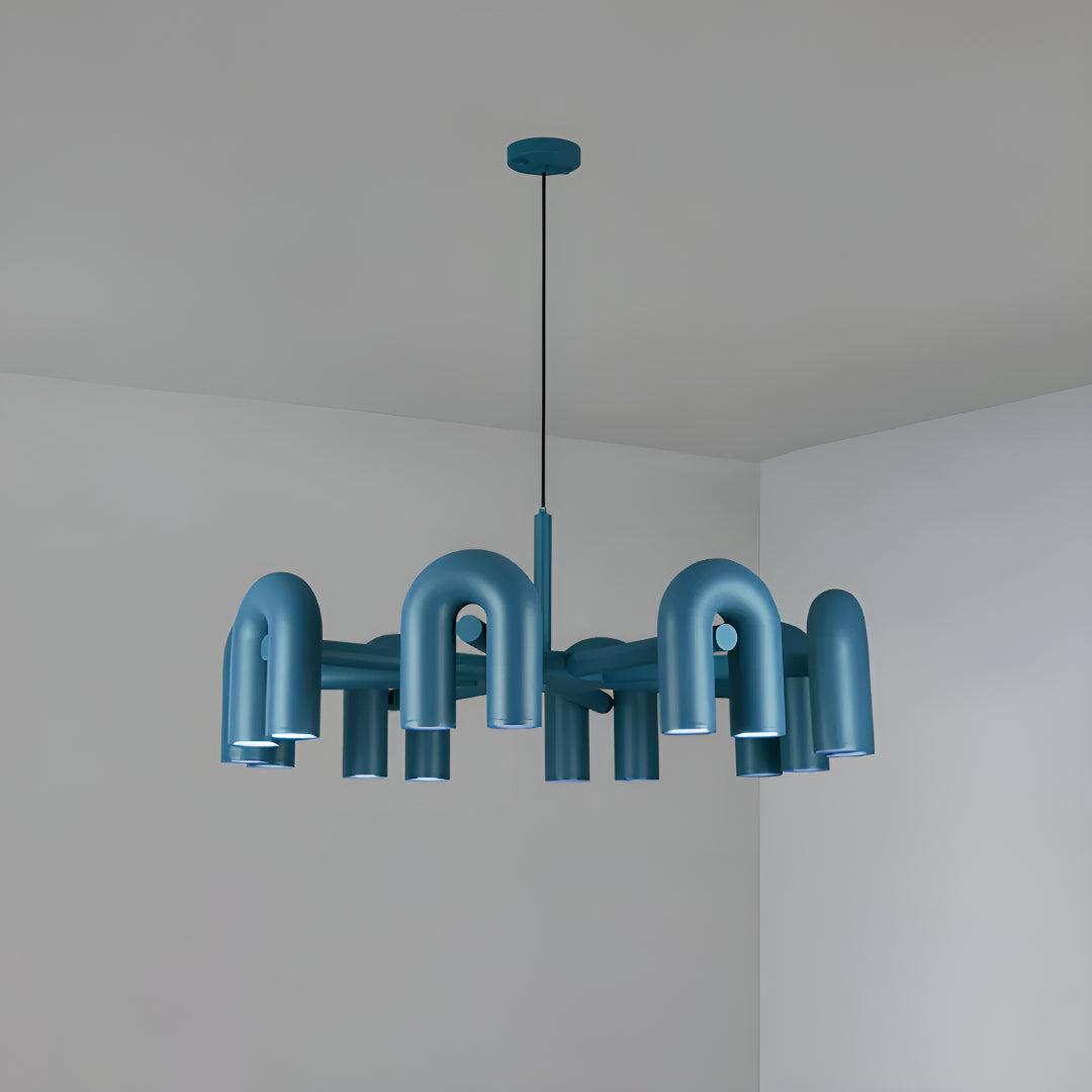 Modern Above Head Ceiling Chandelier With Adjustable U-Shape Lights